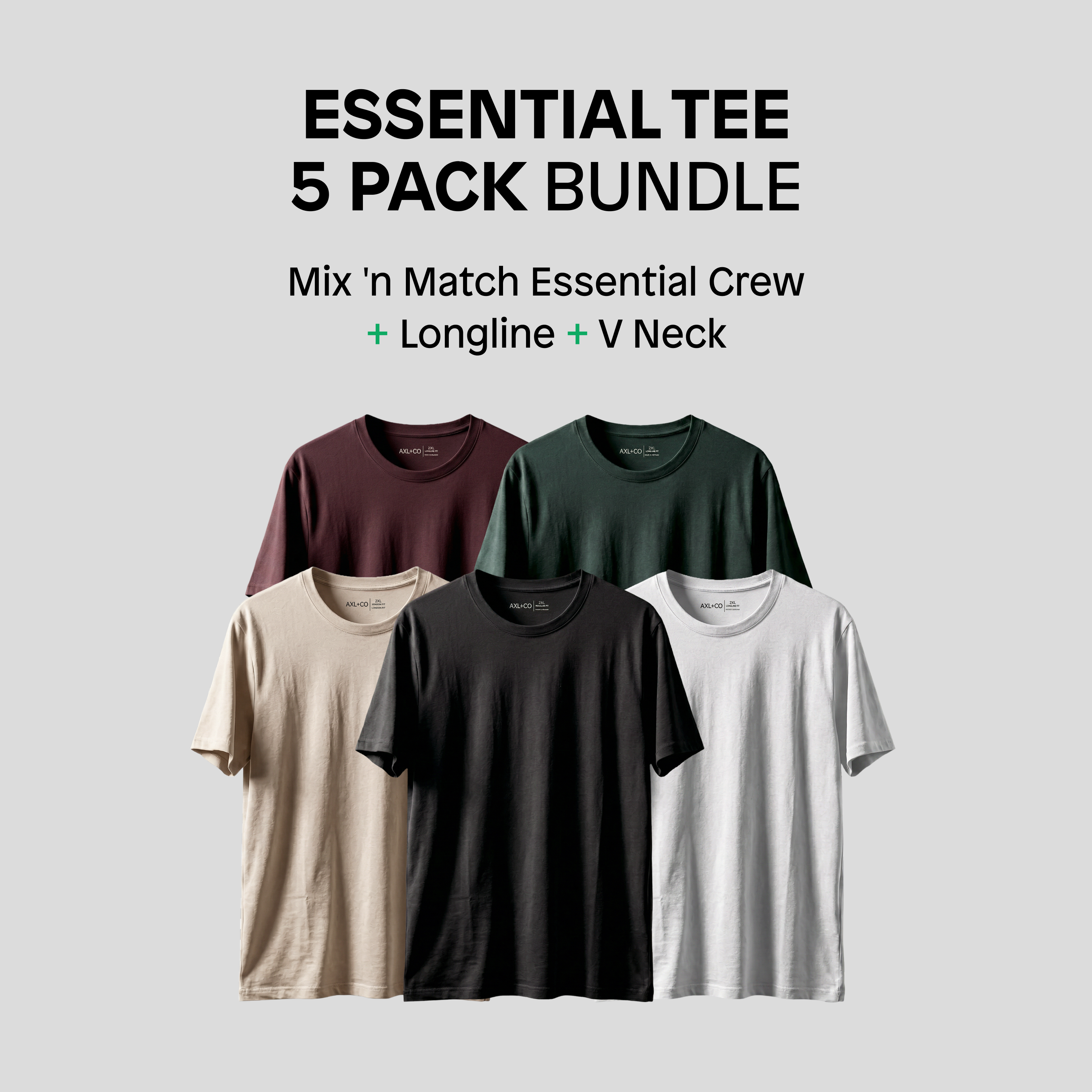  Essential Tees 5 Pack Bundle