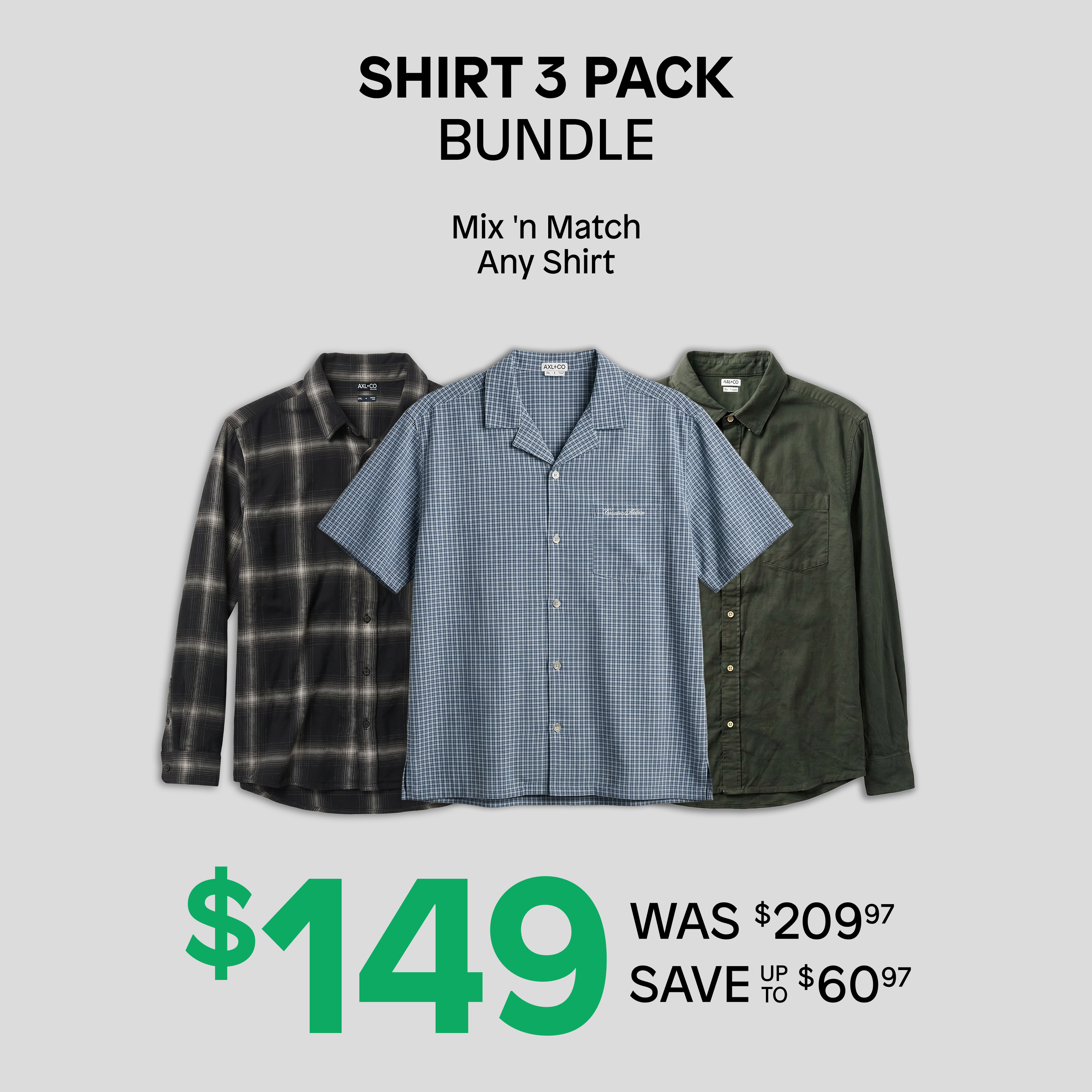  Shirts 3 Pack Bundle
