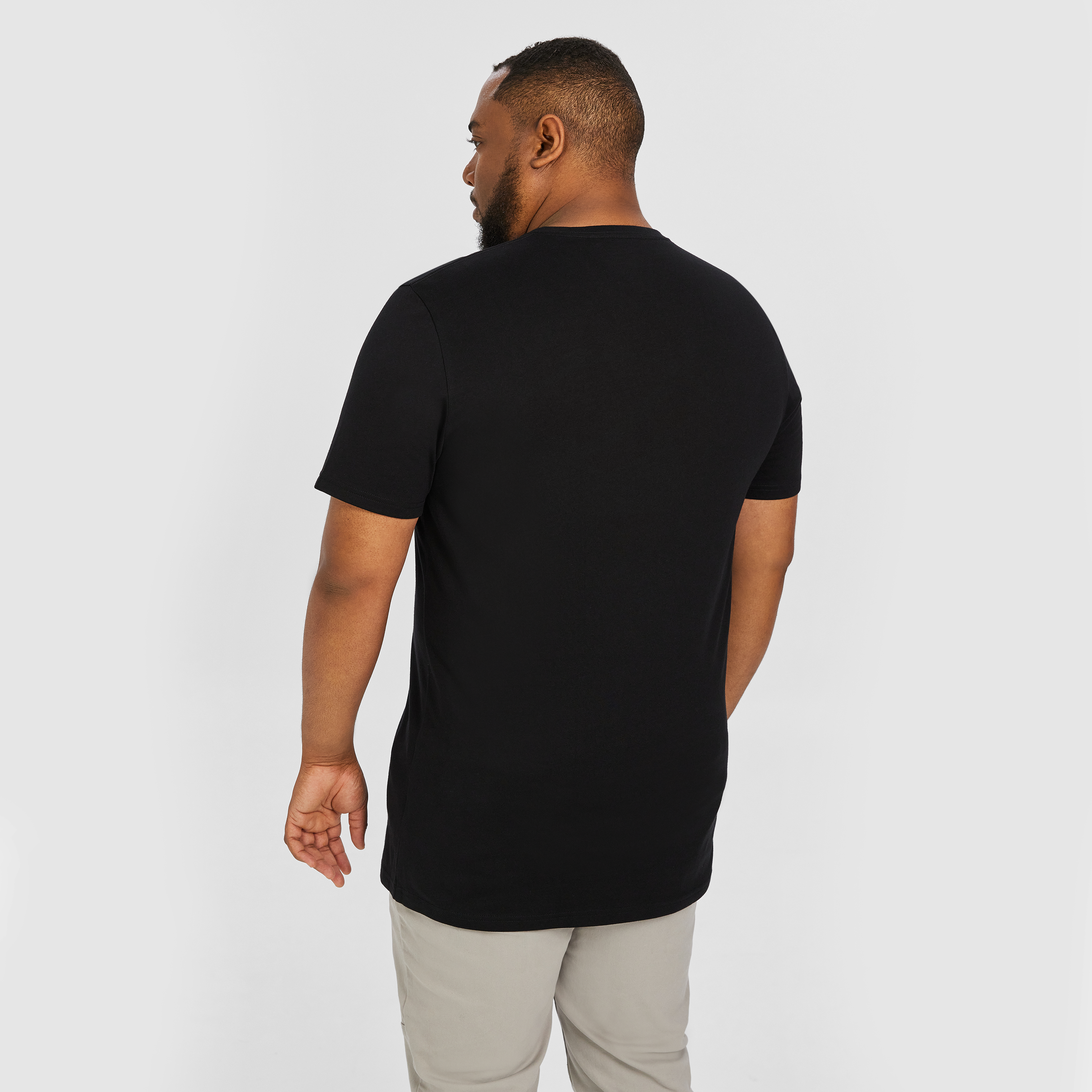 Black Essential V Neck T Shirt