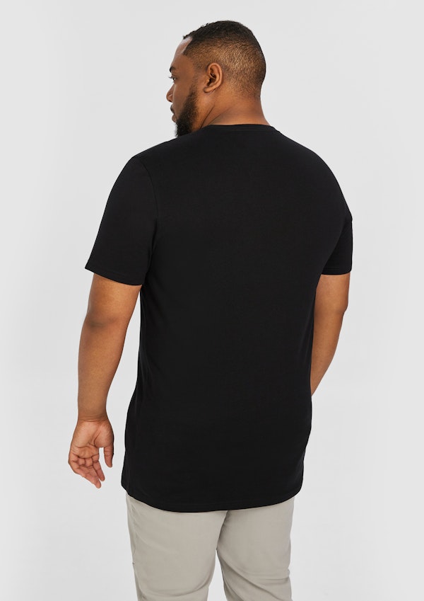 Black Essential V Neck T Shirt