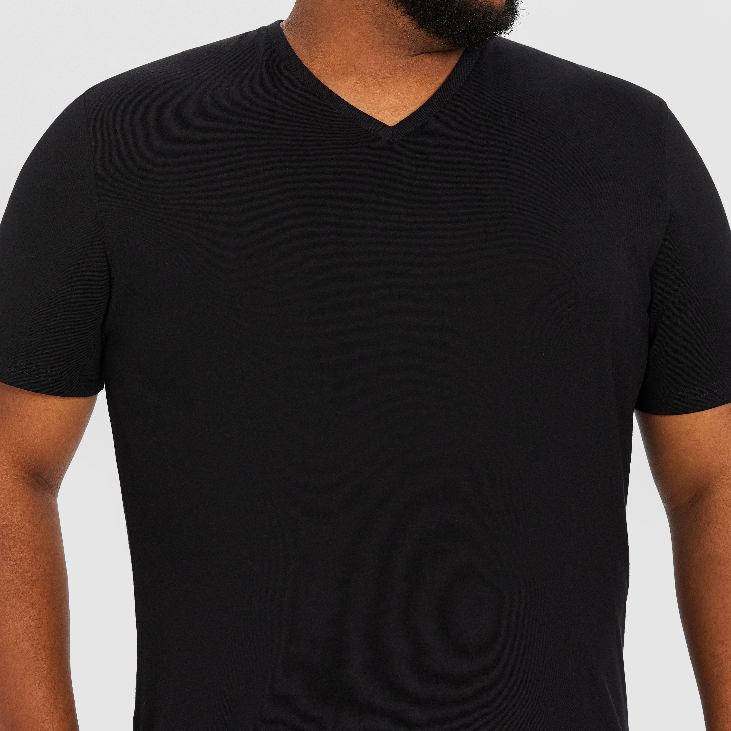 Black Essential V Neck T Shirt