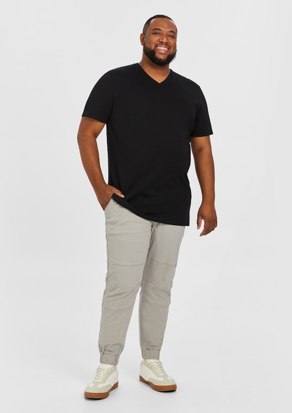 Black Essential V Neck T Shirt