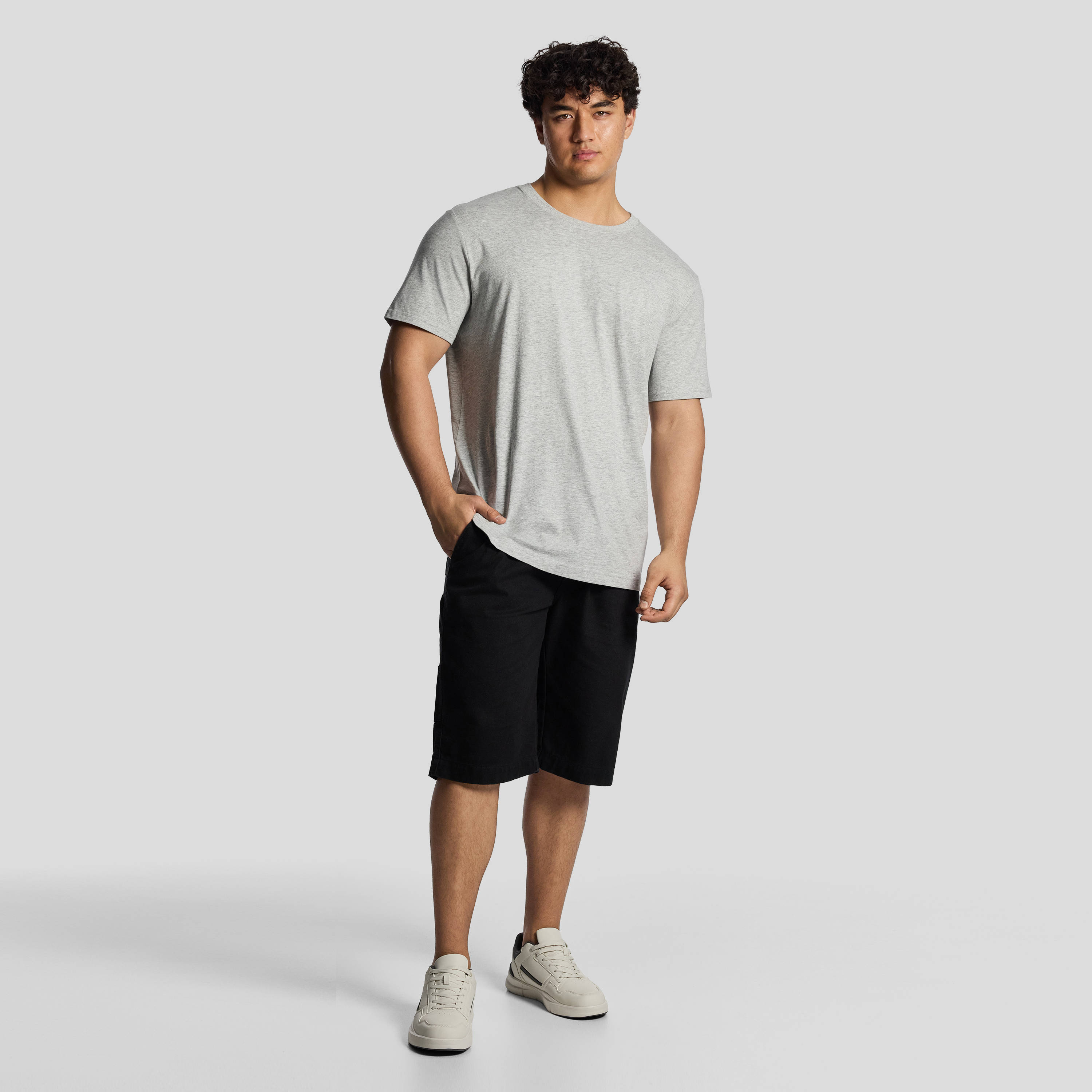 Light Grey Marle Essential Crew Tee