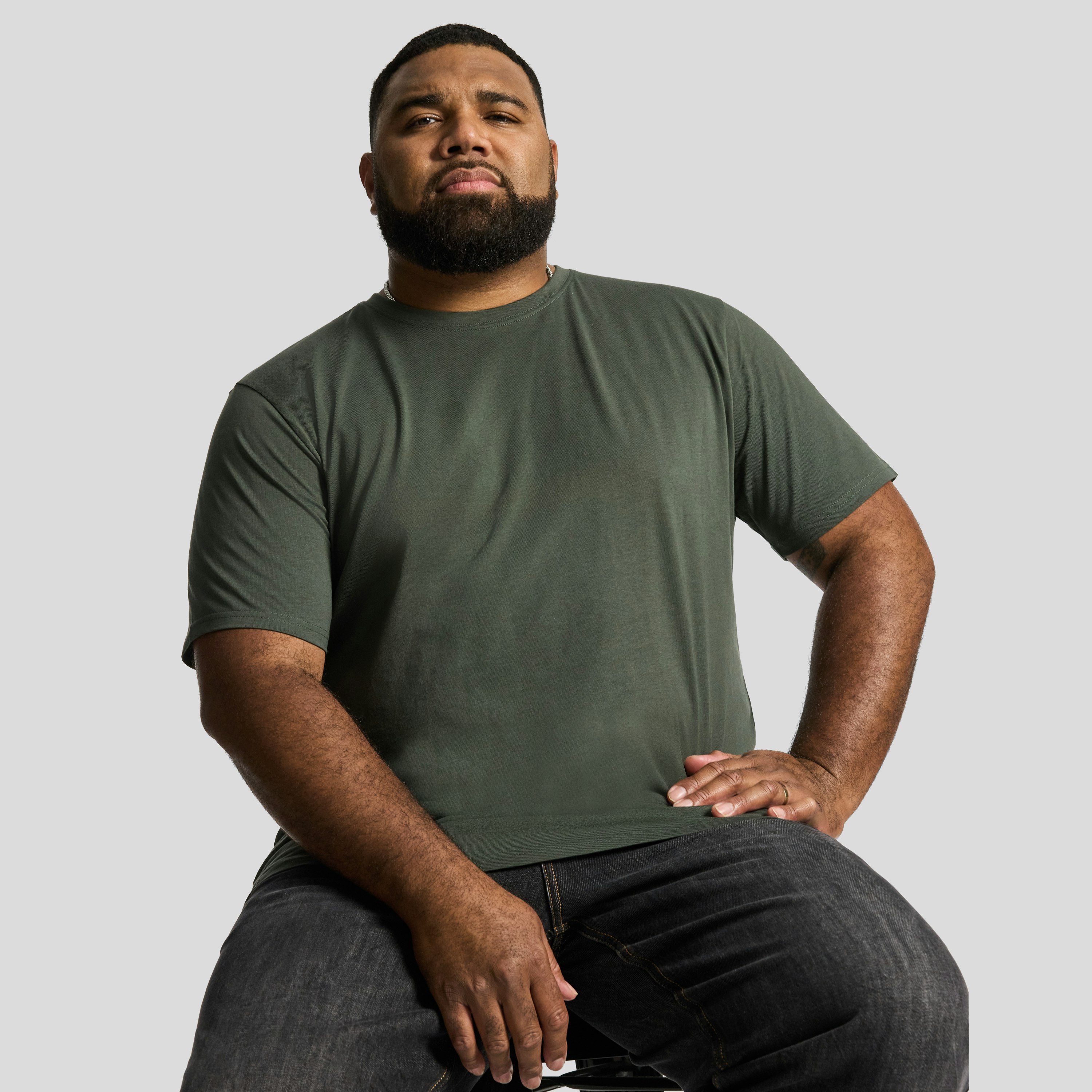Essential Crew Neck Thick Strap Vest Military Green