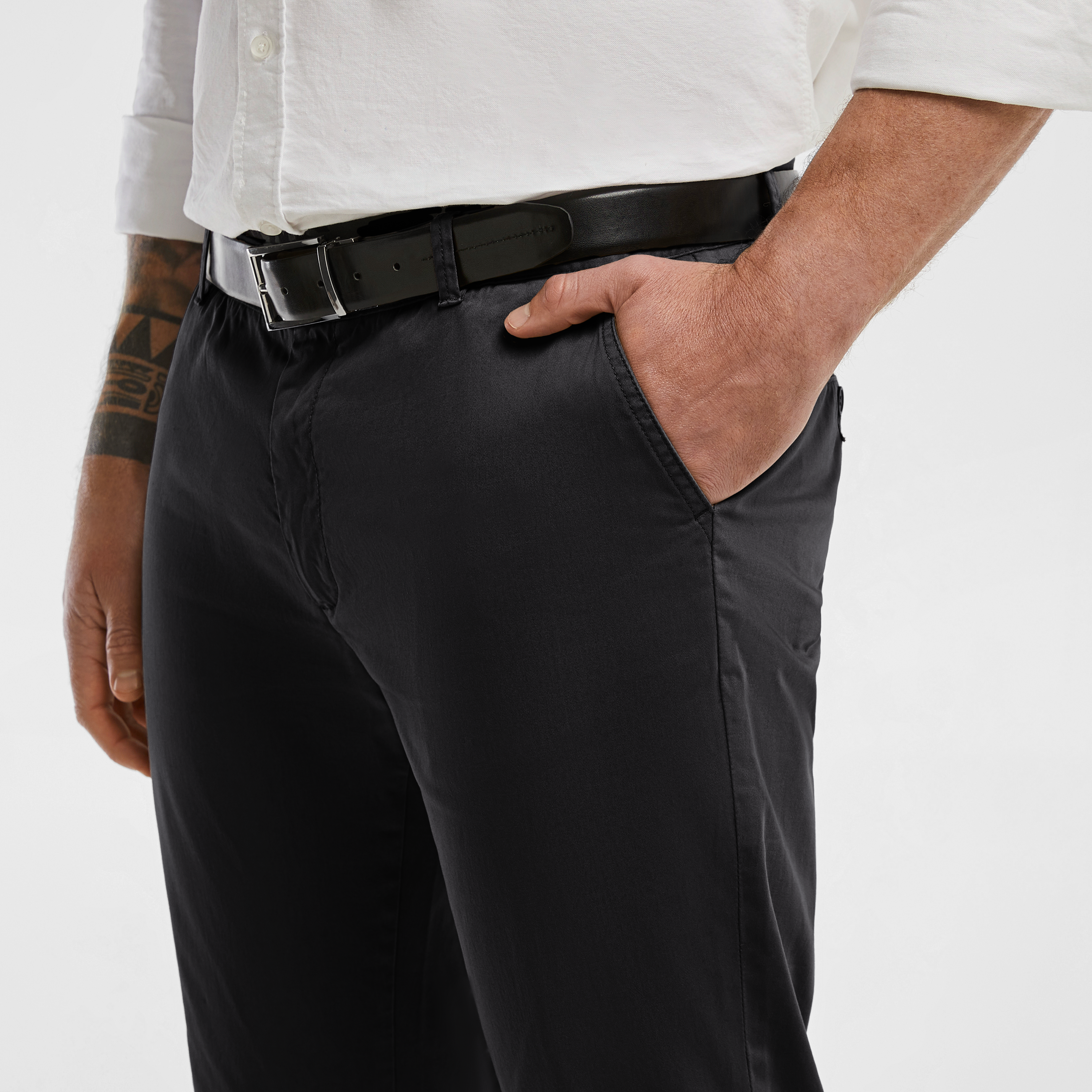 Black Platinum Stretch Slim Fit Chinos
