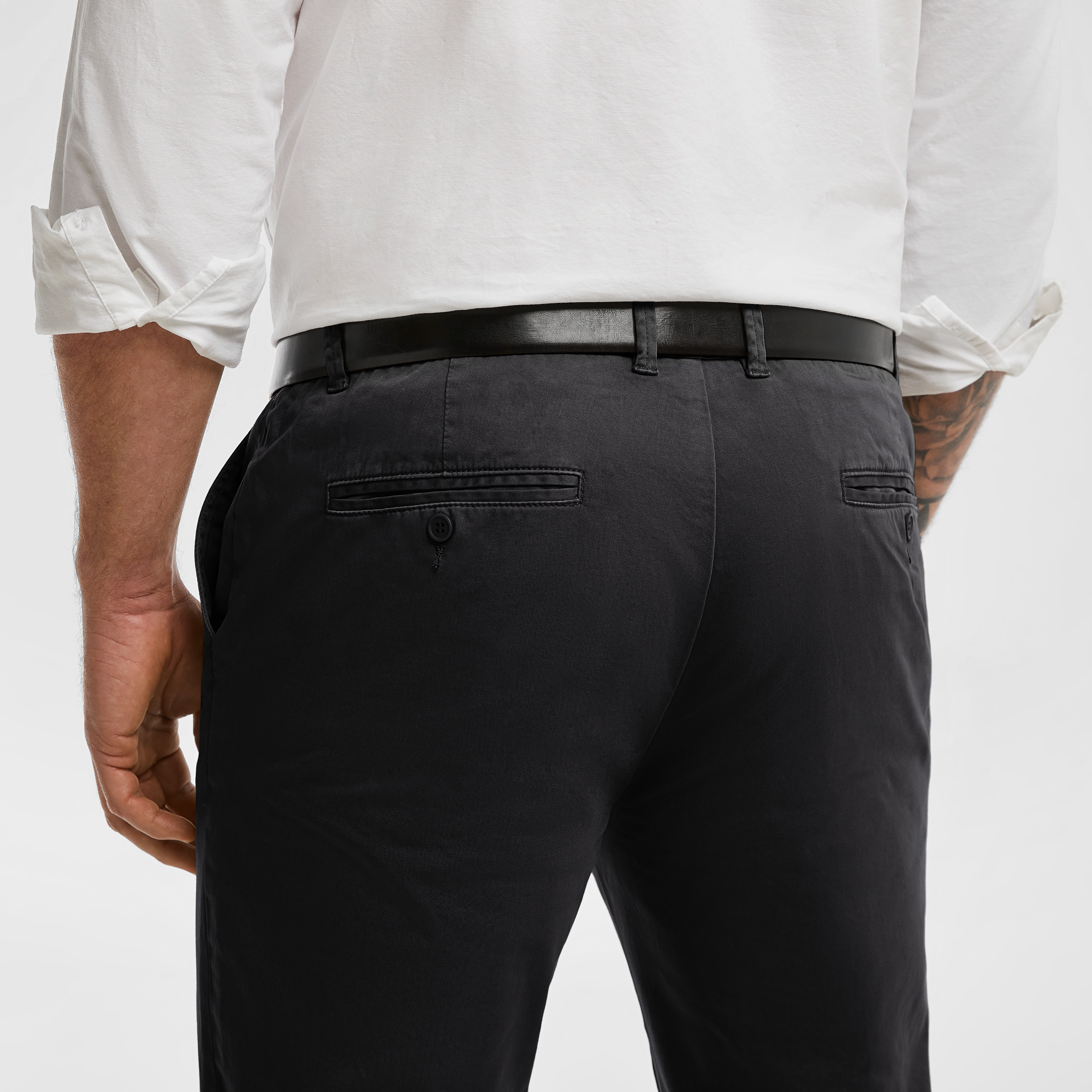 Black Platinum Stretch Slim Fit Chinos