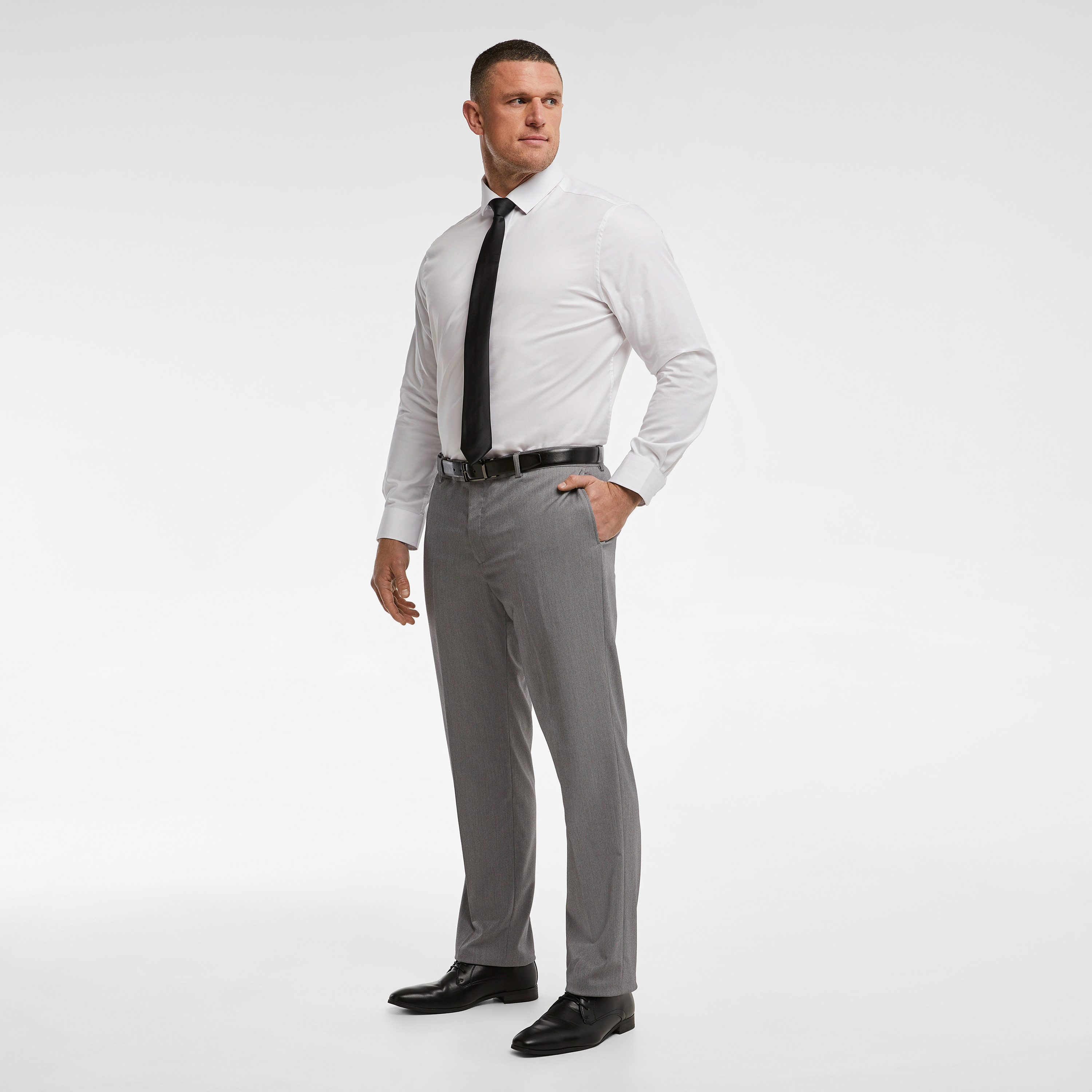 Light Grey Diamond Stretch Dress Pants