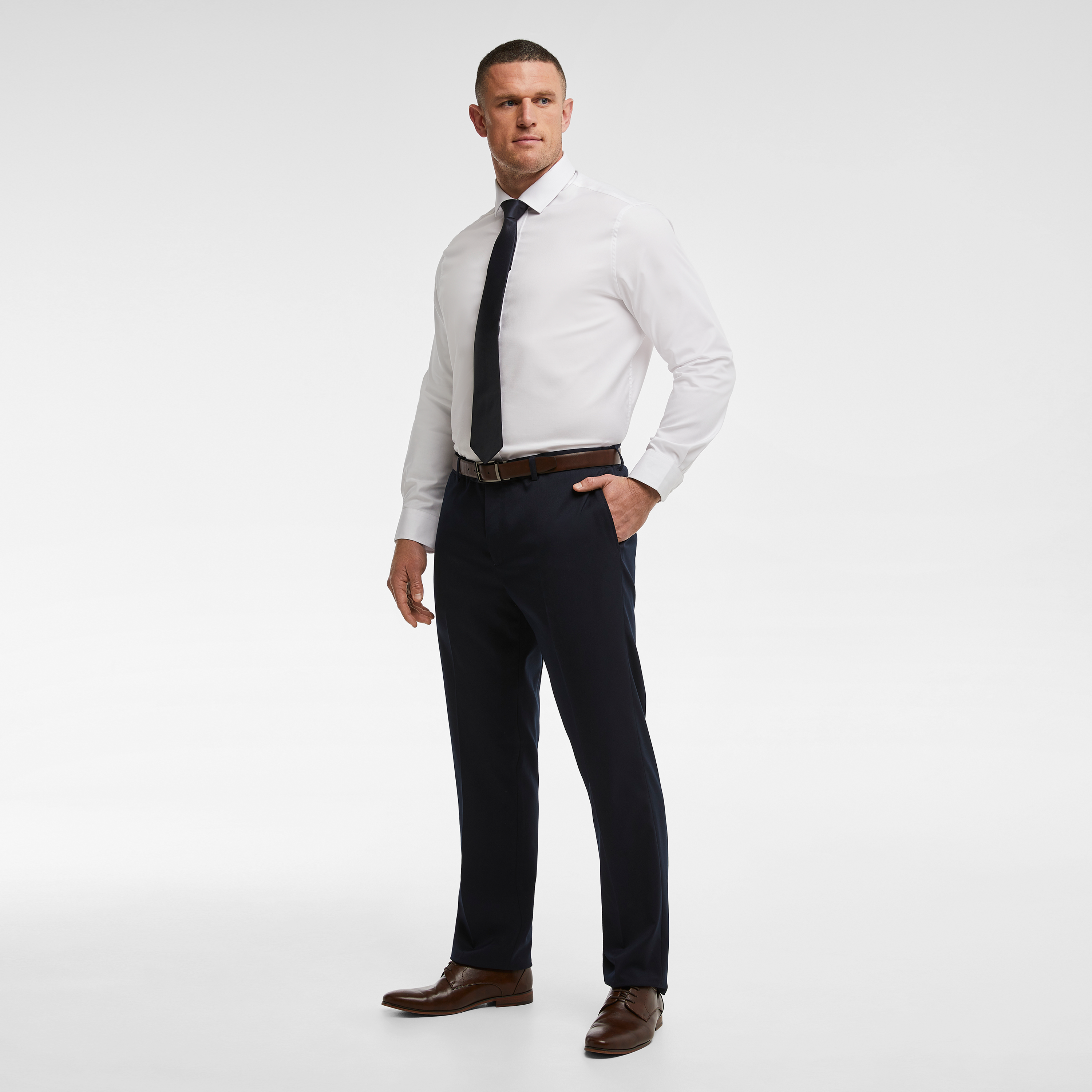 Navy Diamond Stretch Dress Pants