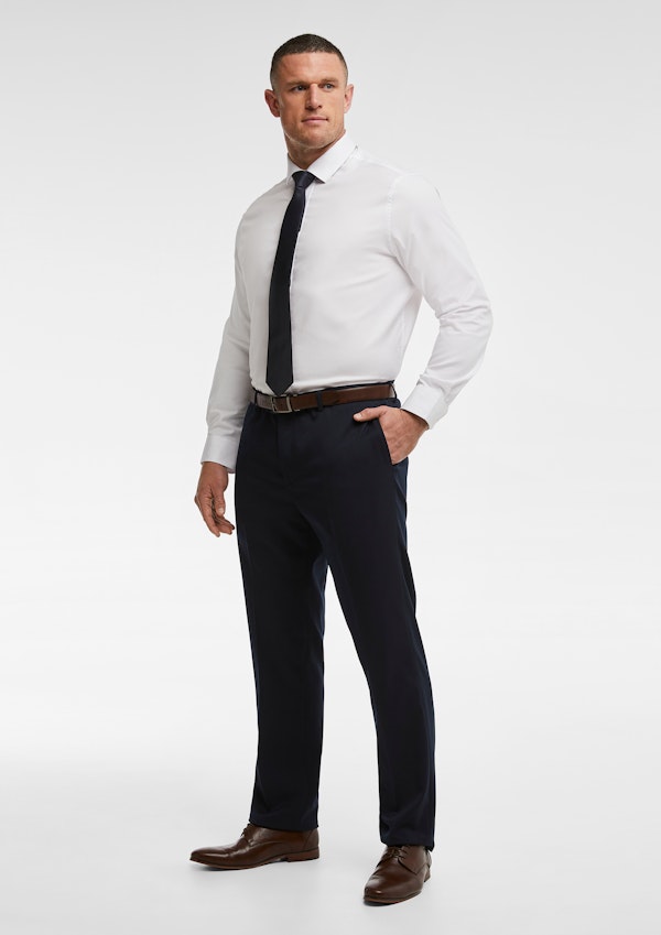 Navy Diamond Stretch Dress Pants