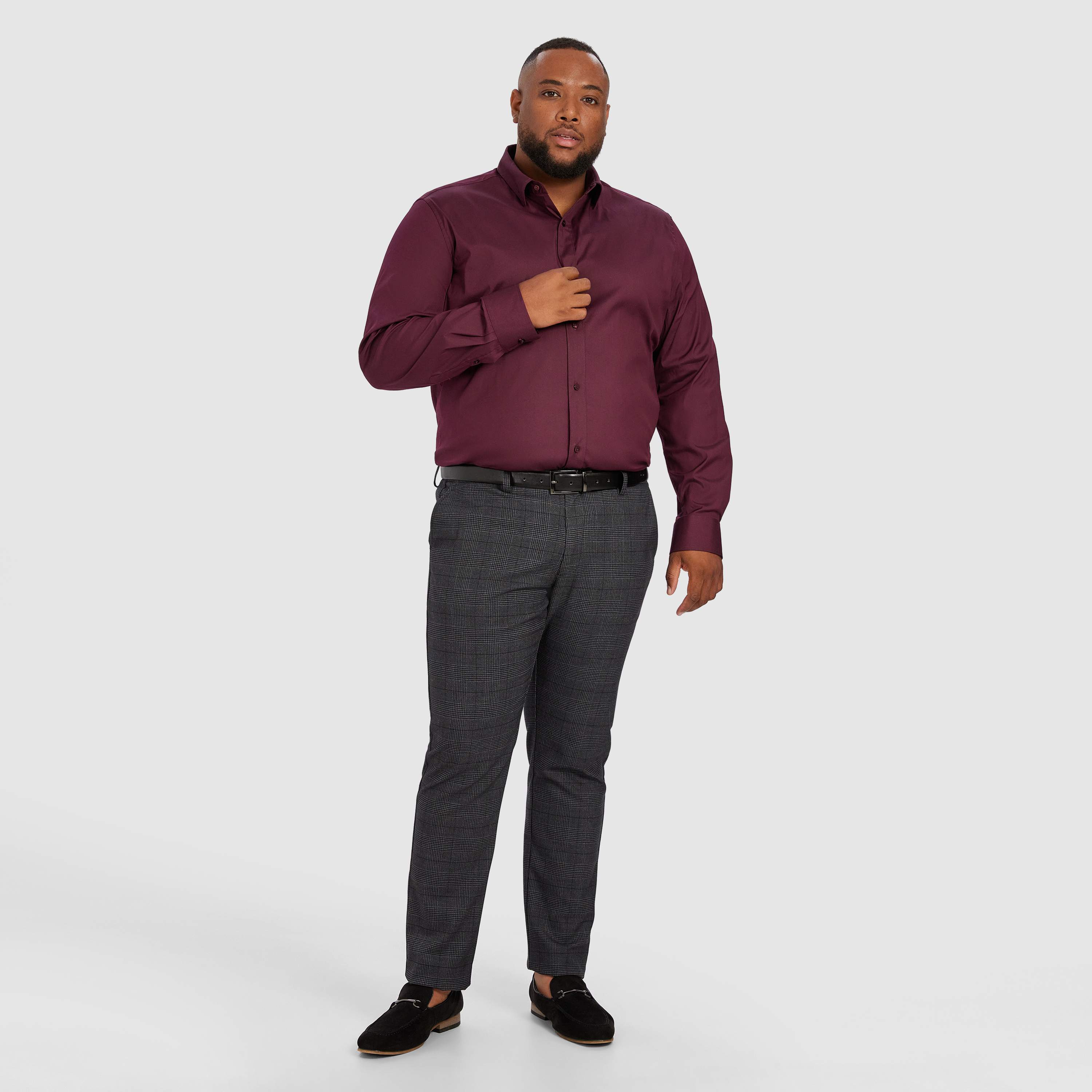 Wine Cyrus Stretch Dress Shirt