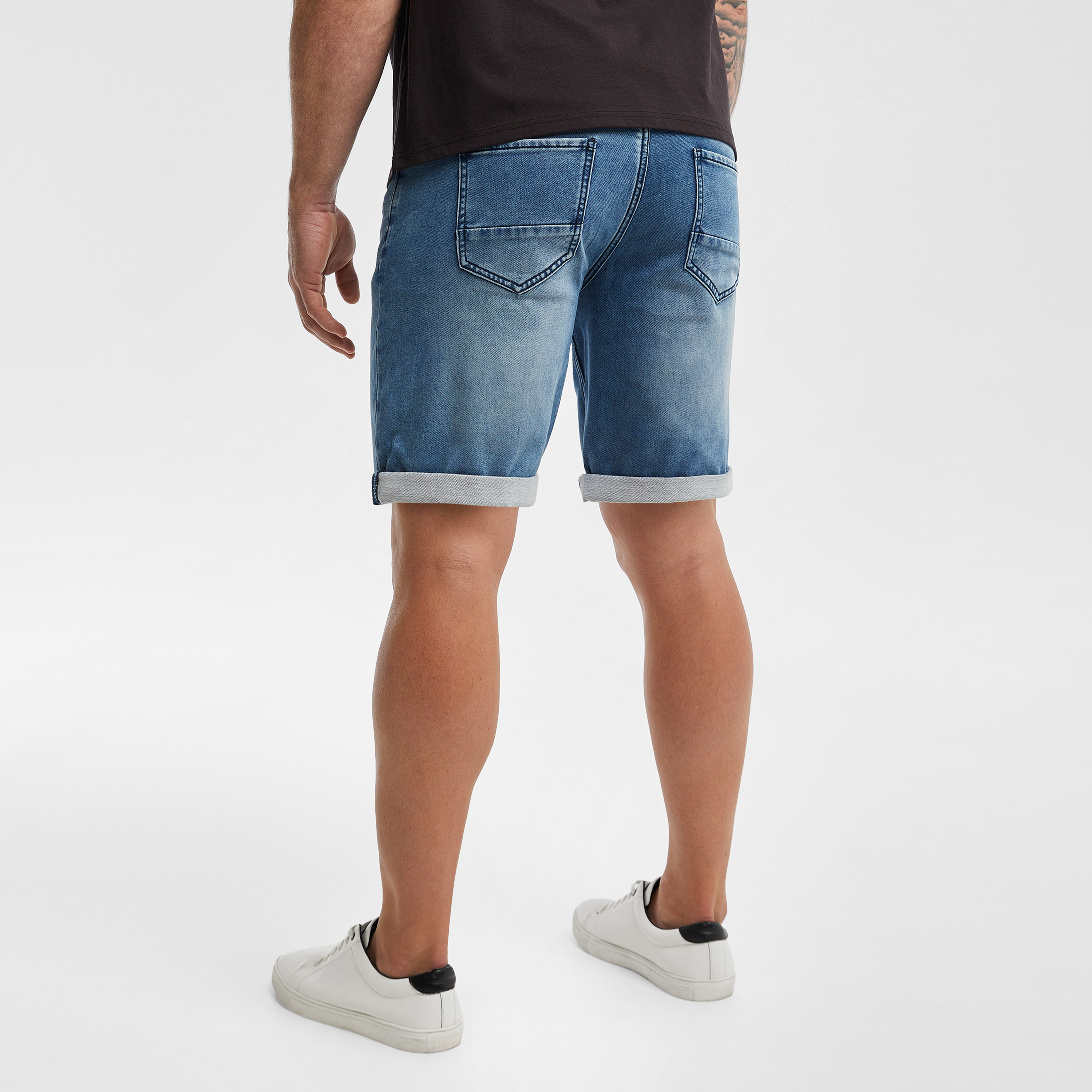 Blue Reed Stretch Denim Shorts