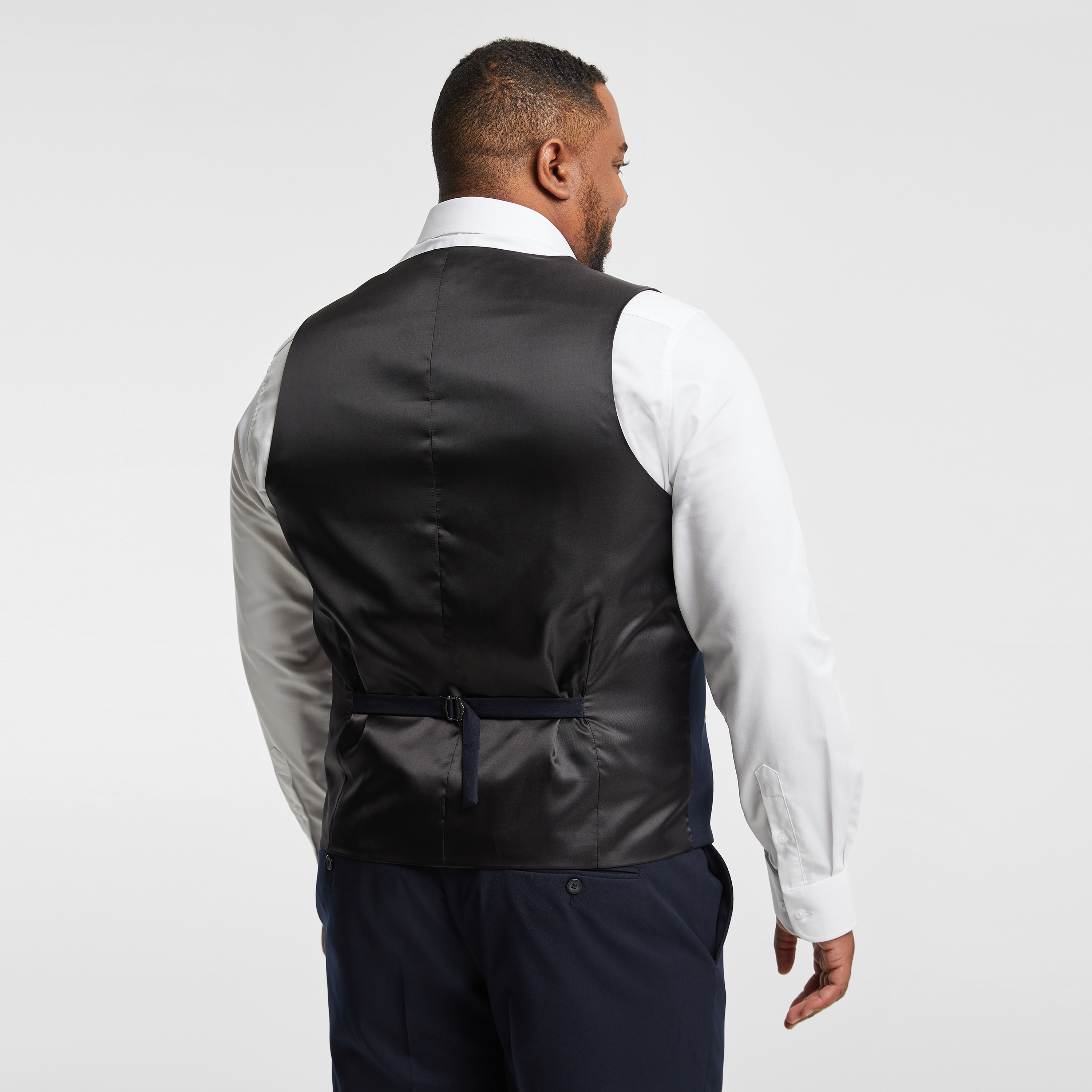 Navy Diamond Stretch Waistcoat