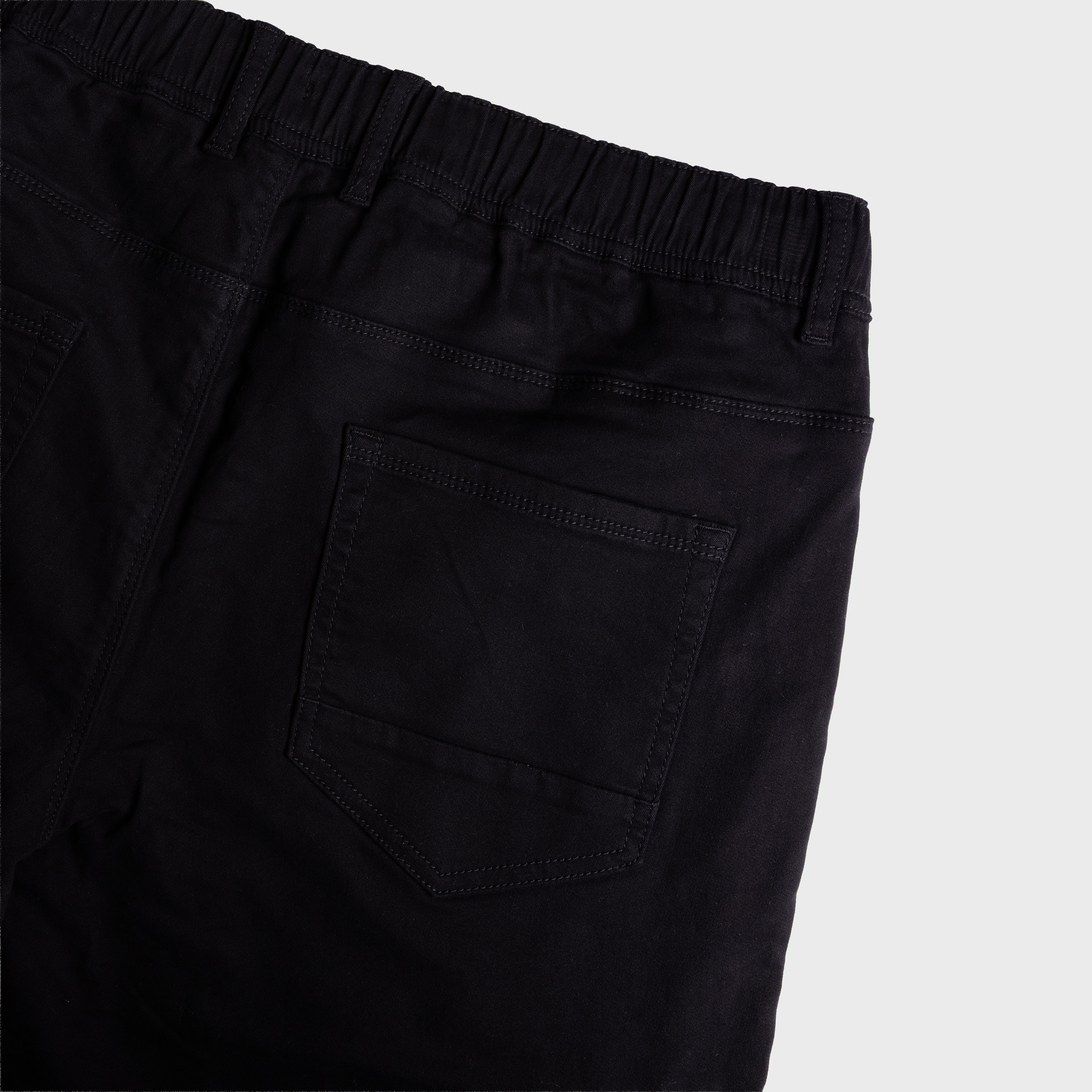 Black Colton Elastic Waist Cuffed Pants