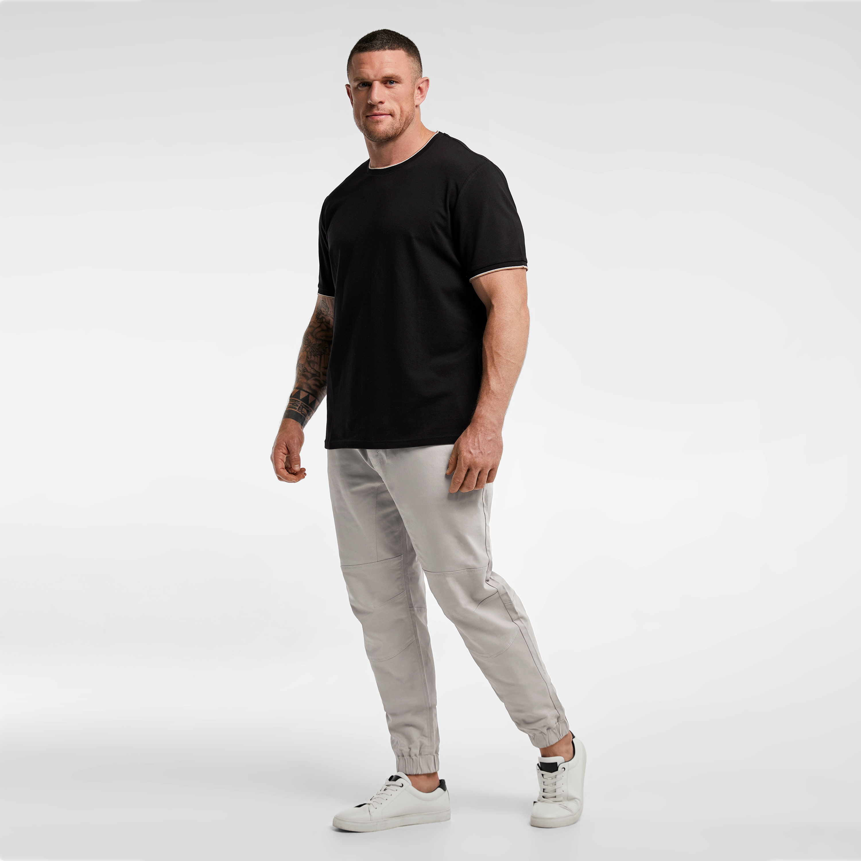 Ice Colton Elastic Waist Cuffed Pants