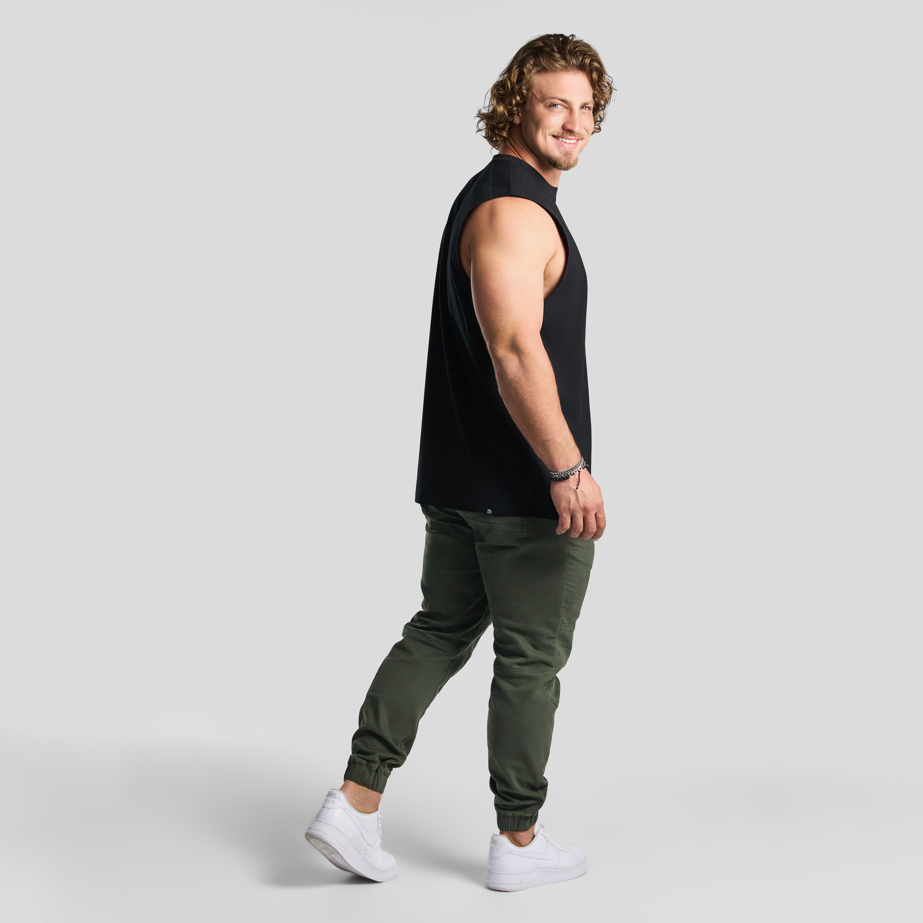 Military Colton Elastic Waist Cuffed Pants