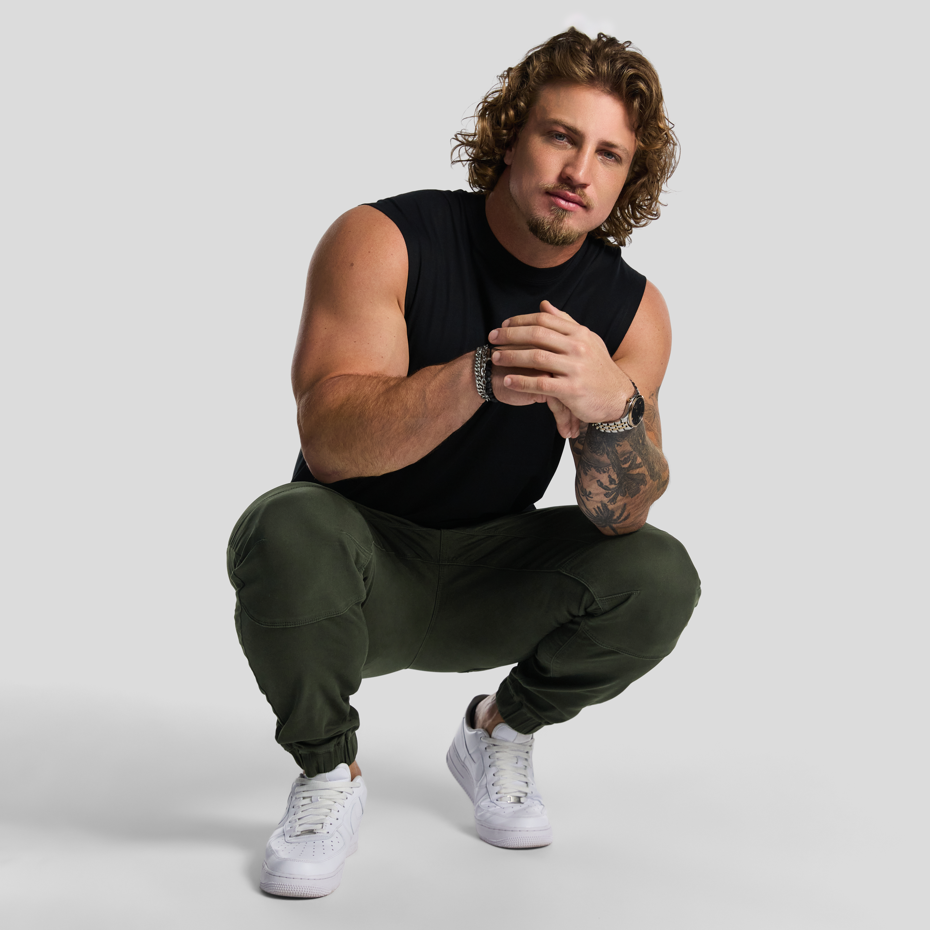 Military Colton Elastic Waist Cuffed Pants