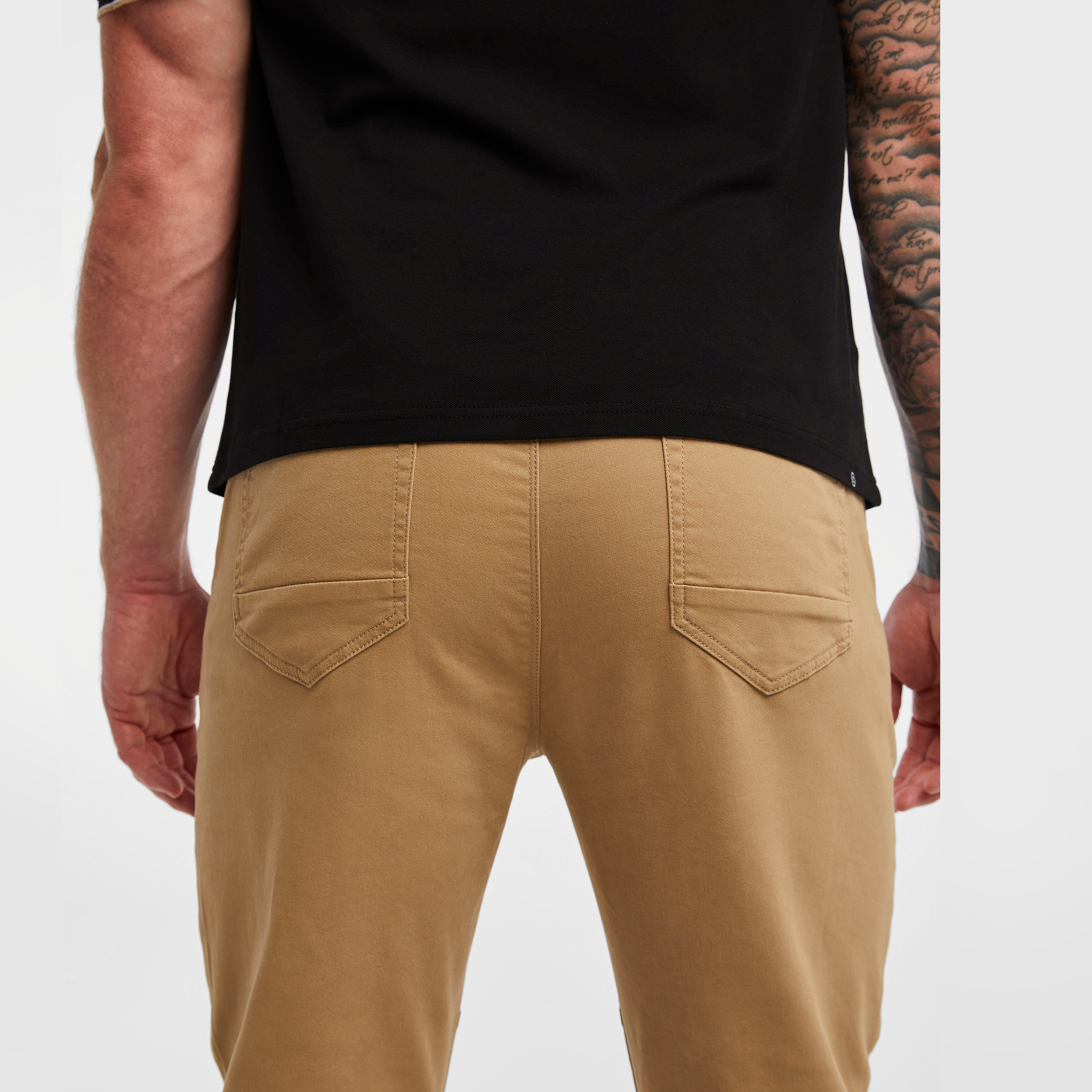 Tobacco Colton Elastic Waist Cuffed Pants