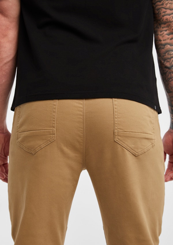 Tobacco Colton Elastic Waist Cuffed Pants