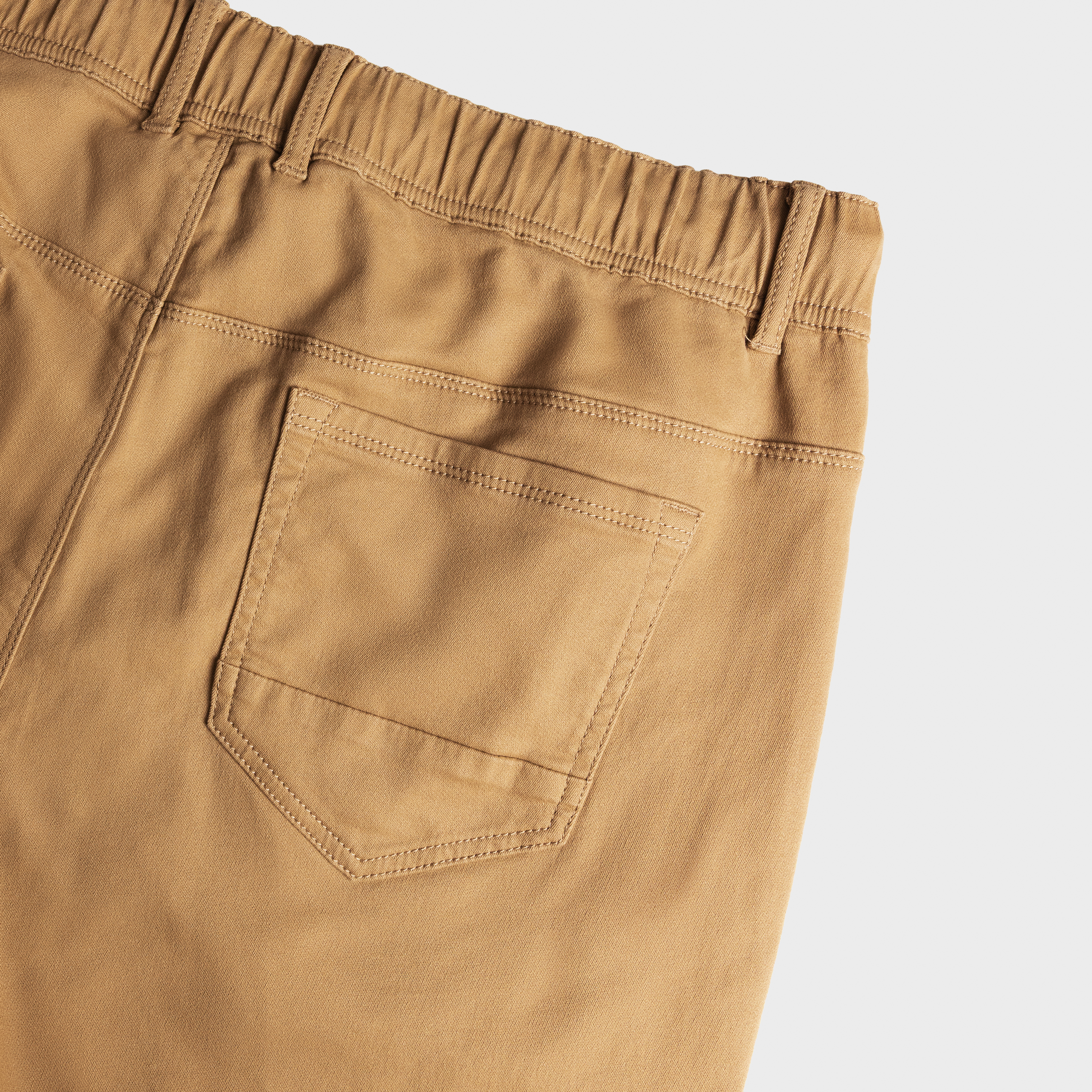 Tobacco Colton Elastic Waist Cuffed Pants