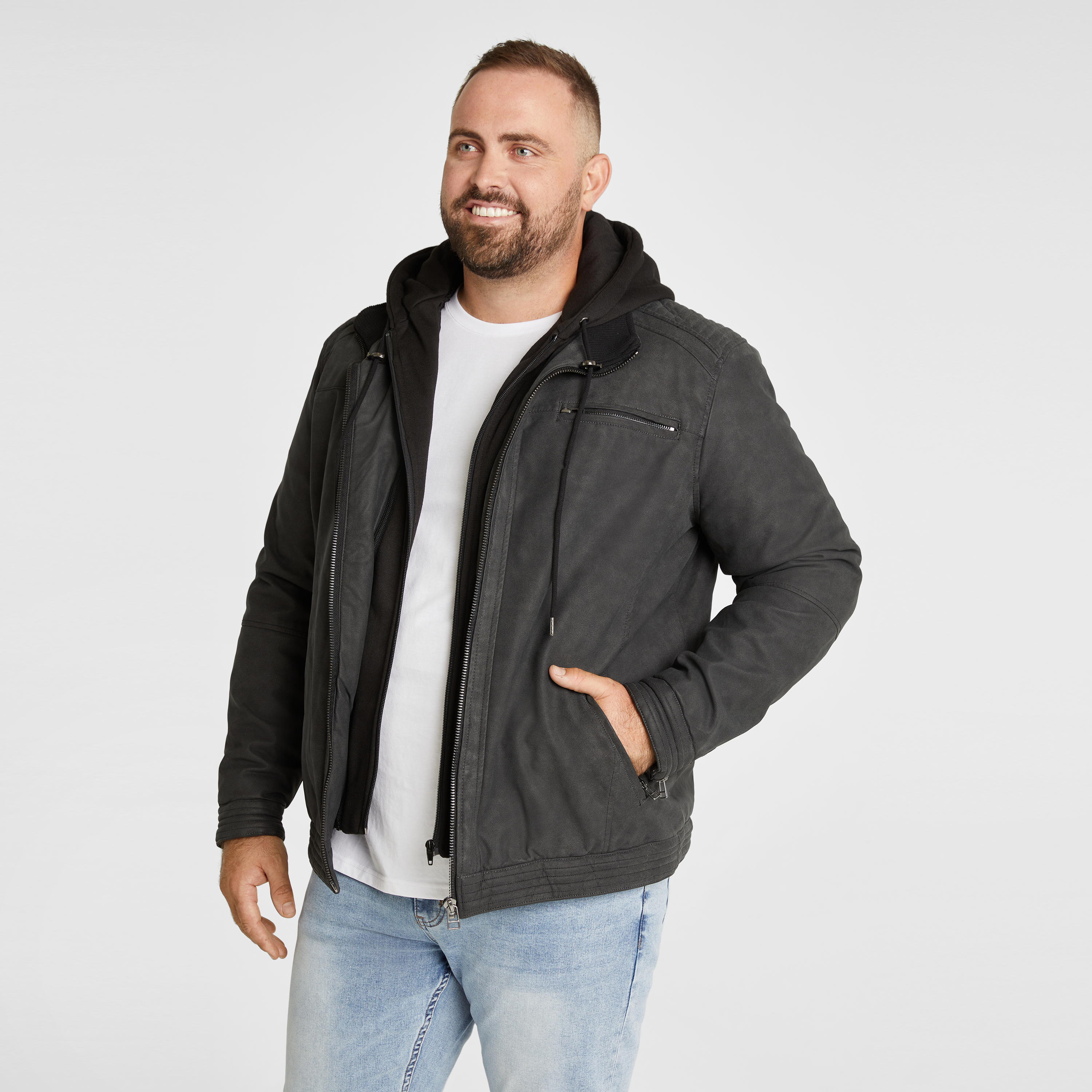 Black Mark Faux Leather Jacket