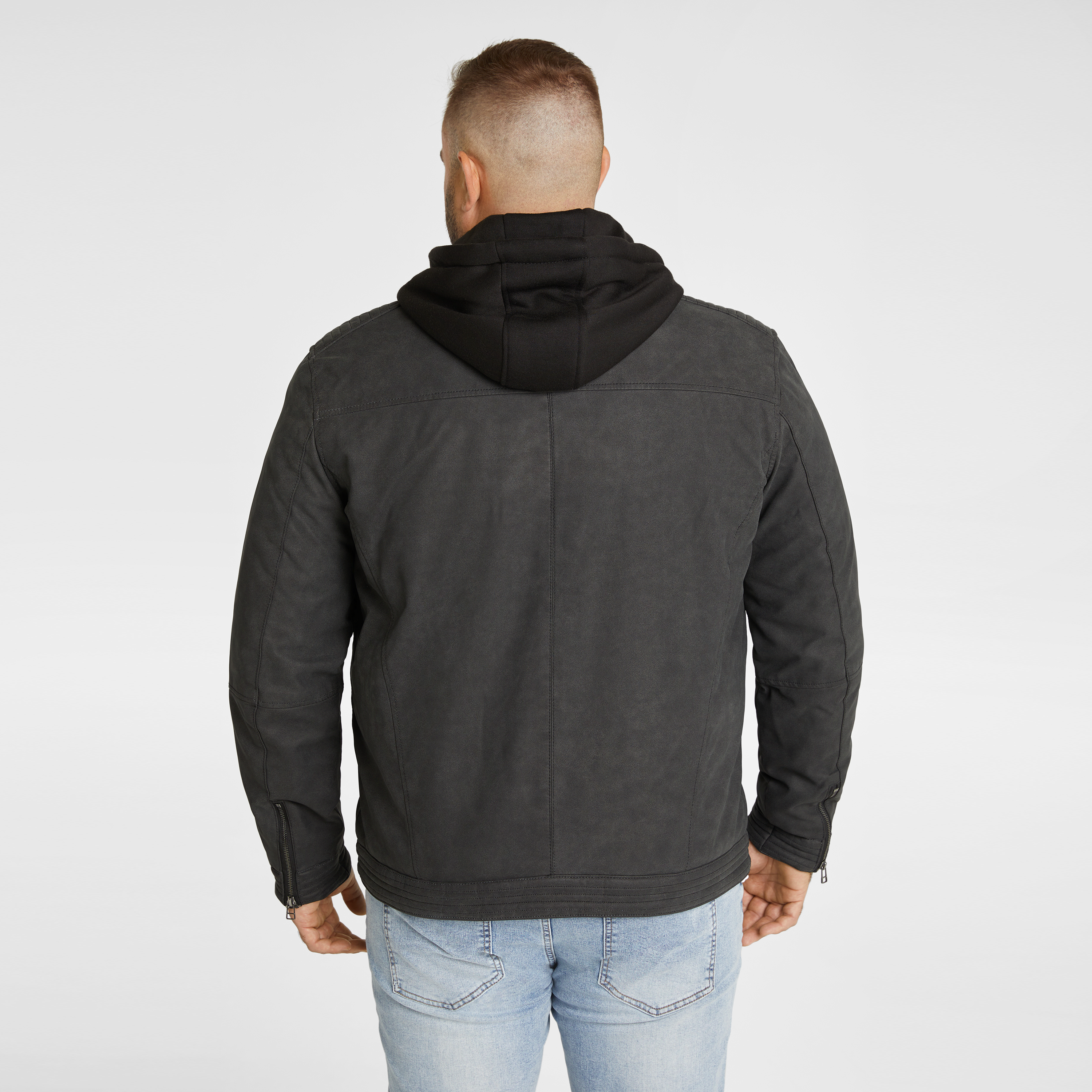 Black Mark Faux Leather Jacket