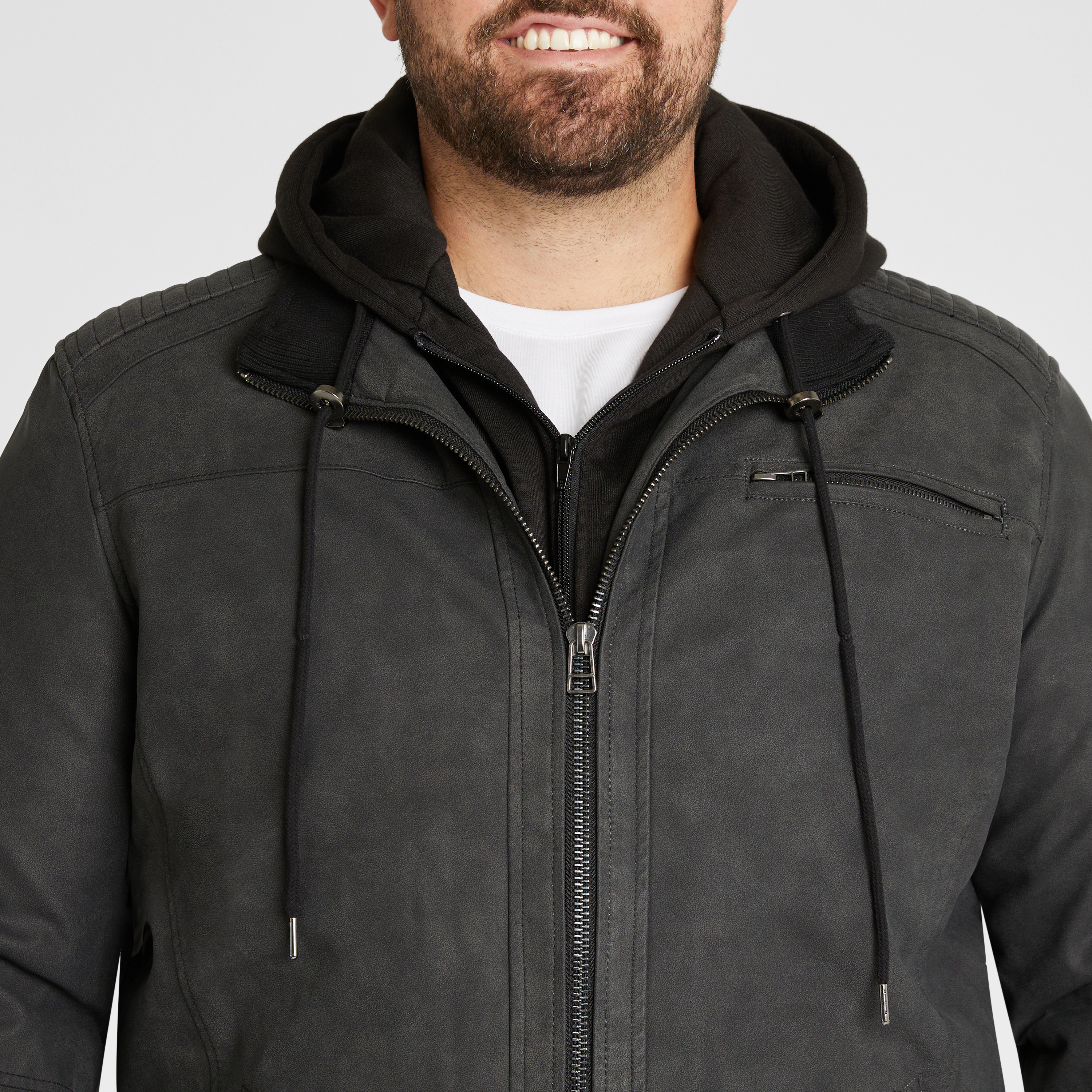 Black Mark Faux Leather Jacket