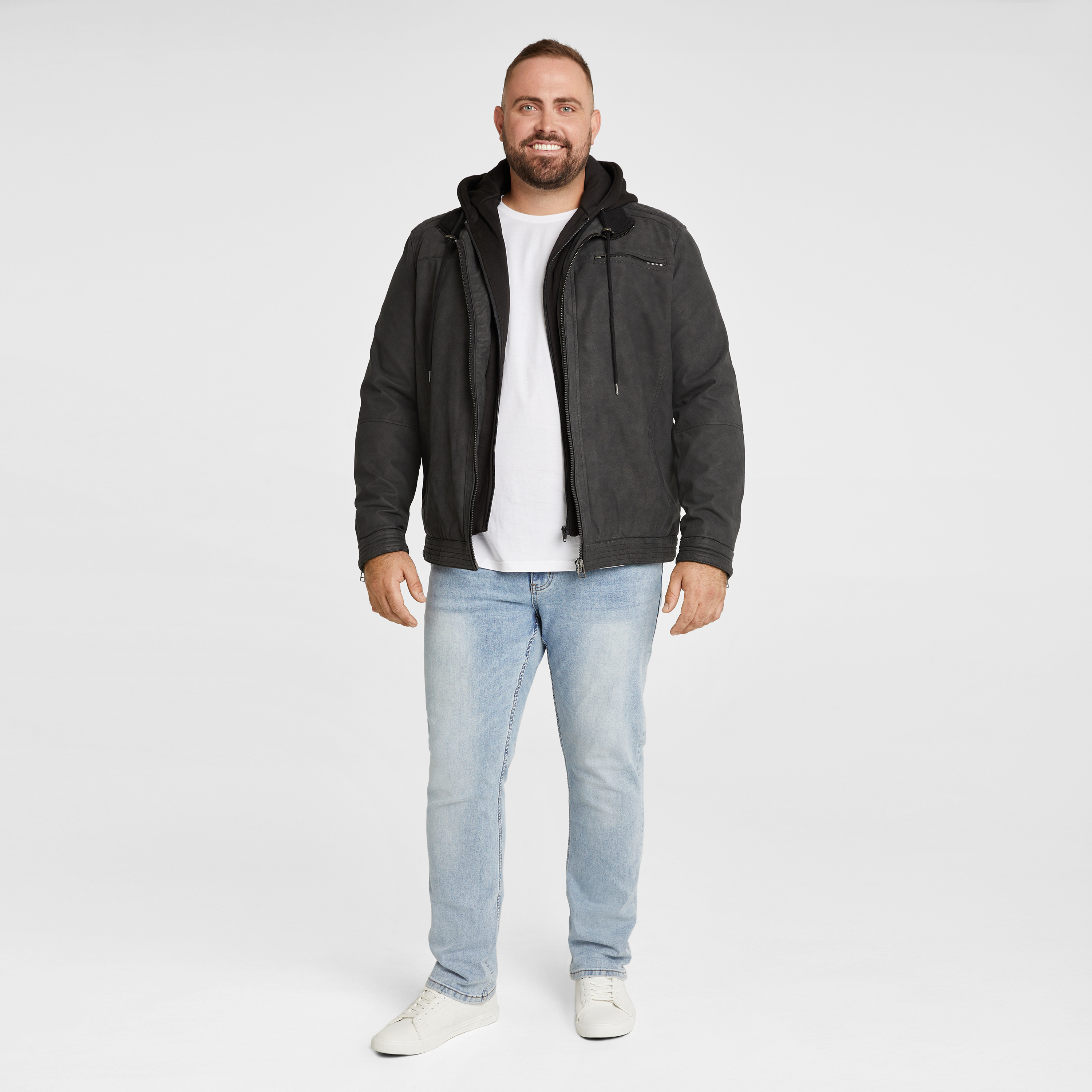 Black Mark Faux Leather Jacket