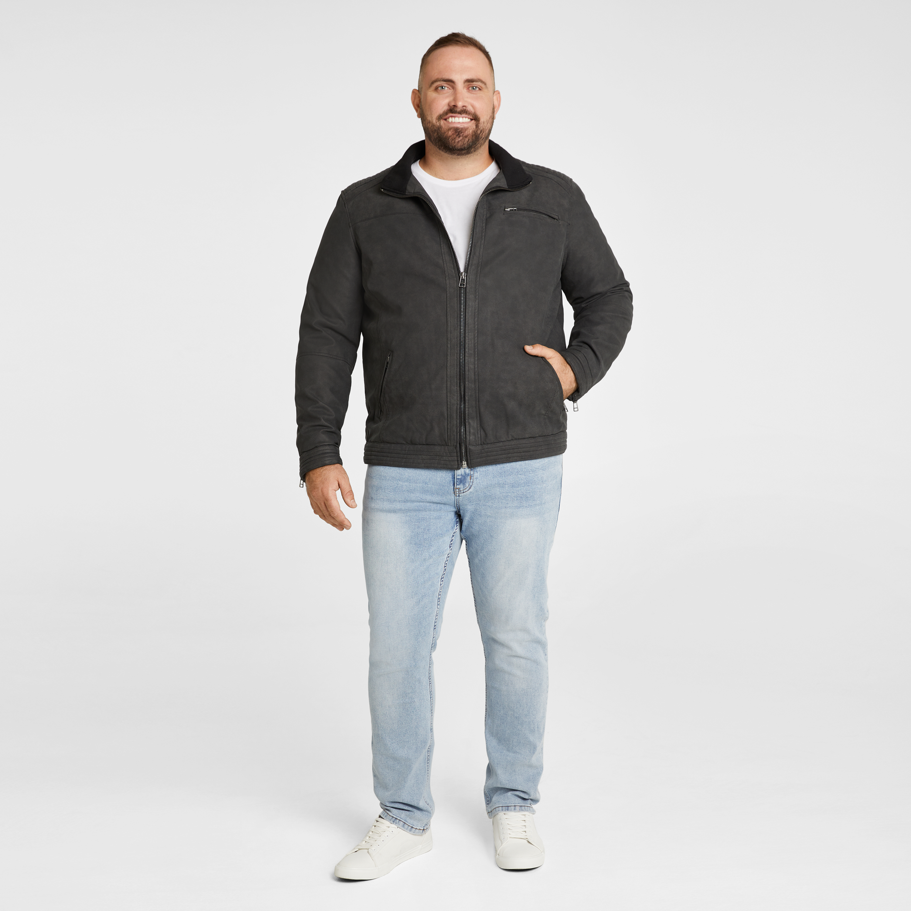 Black Mark Faux Leather Jacket