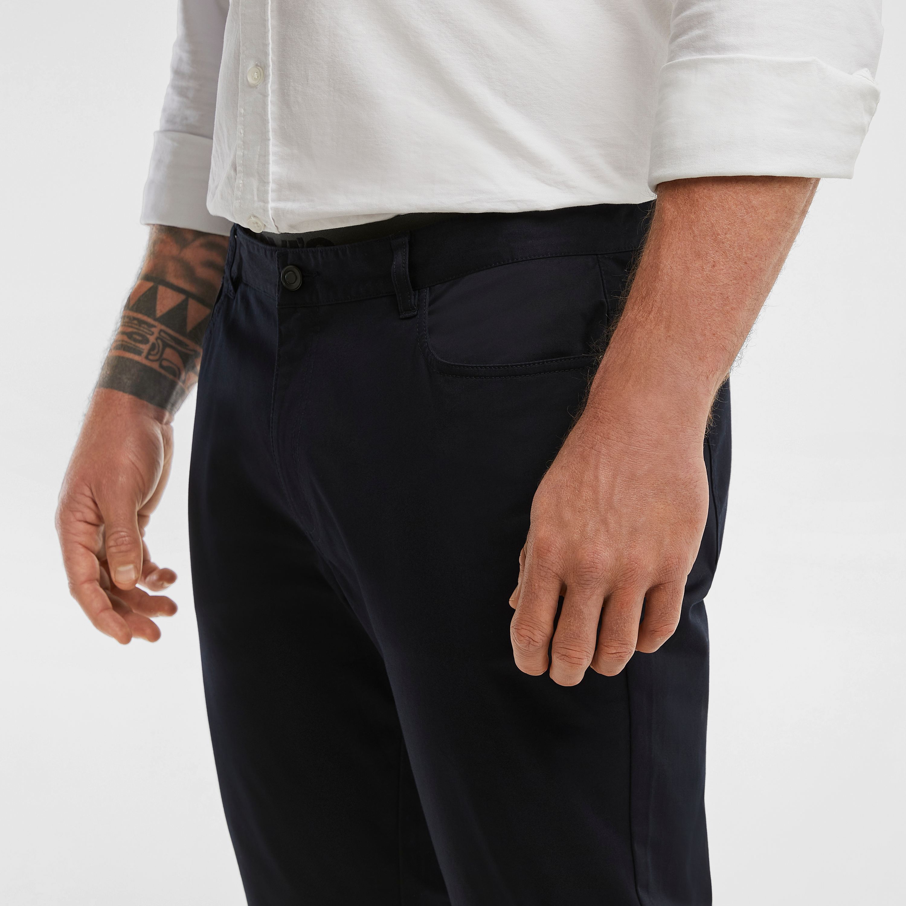 Navy Milton Slim Fit Stretch Pants