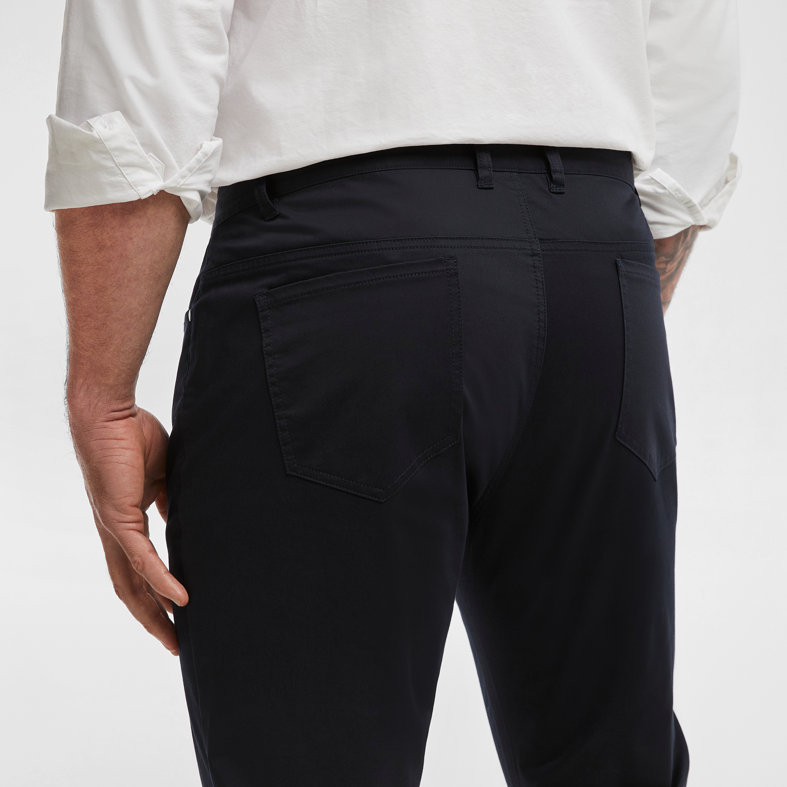 Navy Milton Slim Fit Stretch Pants