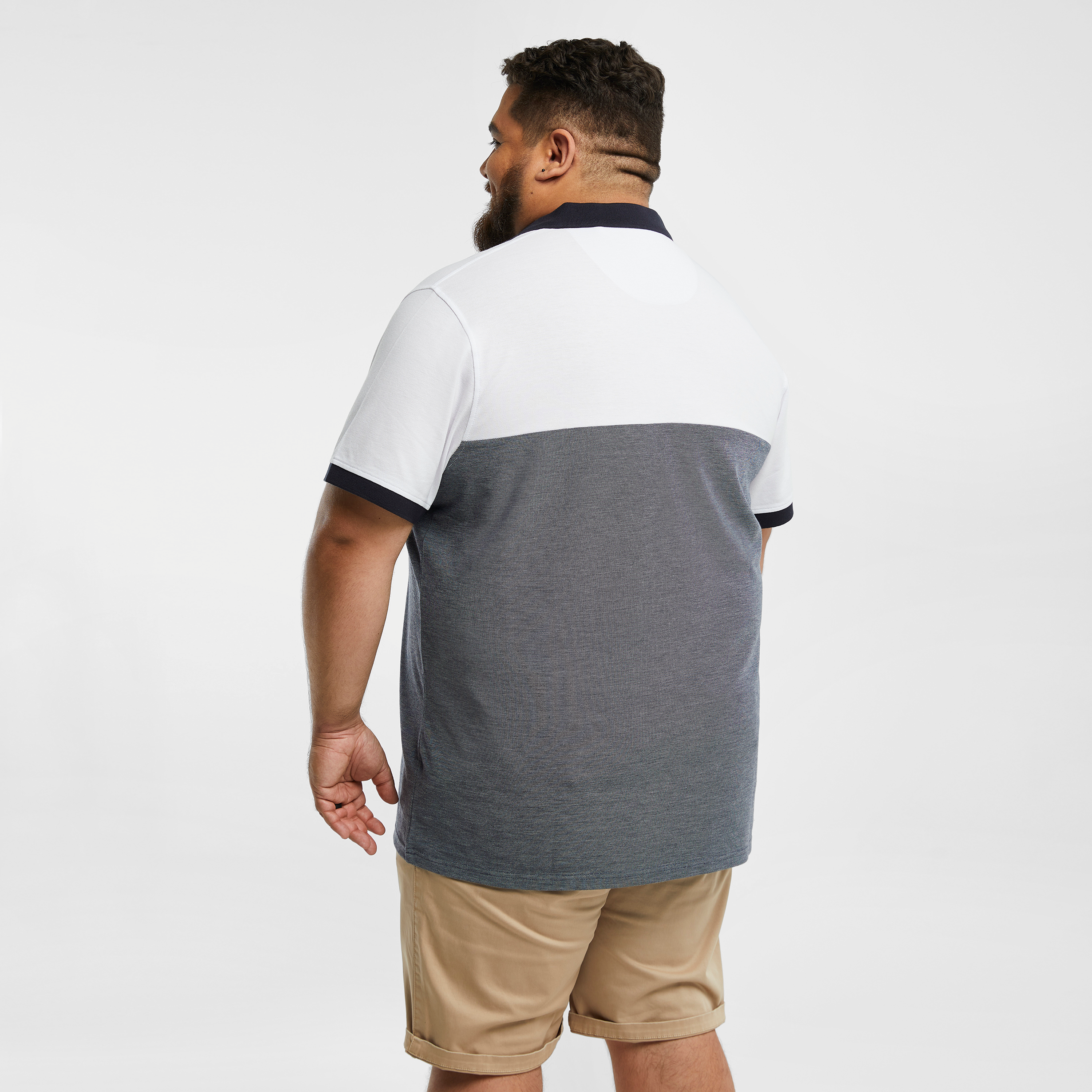 White Benson Colour Block Polo Shirt