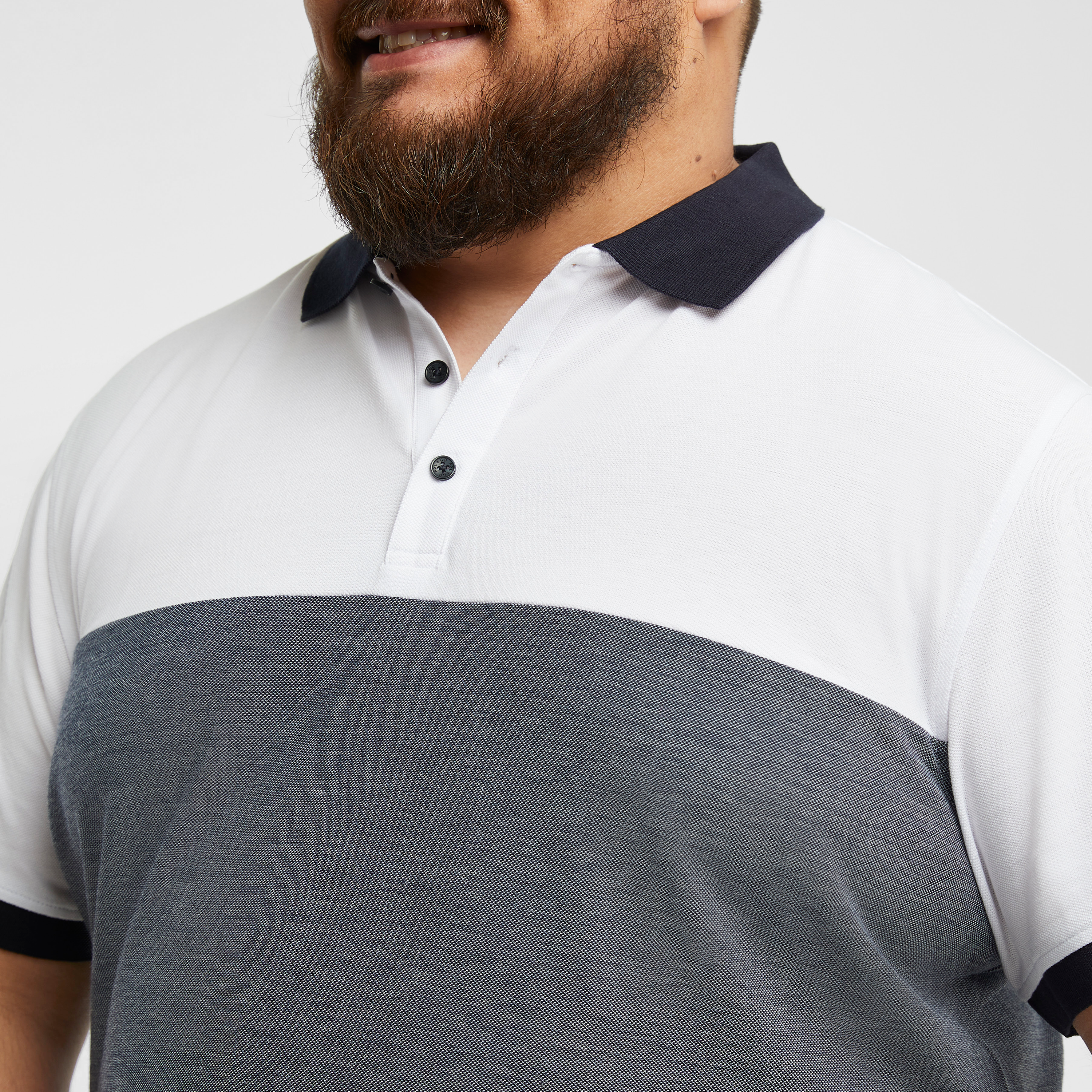 White Benson Colour Block Polo Shirt