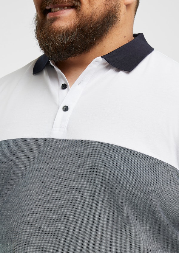 White Benson Colour Block Polo Shirt