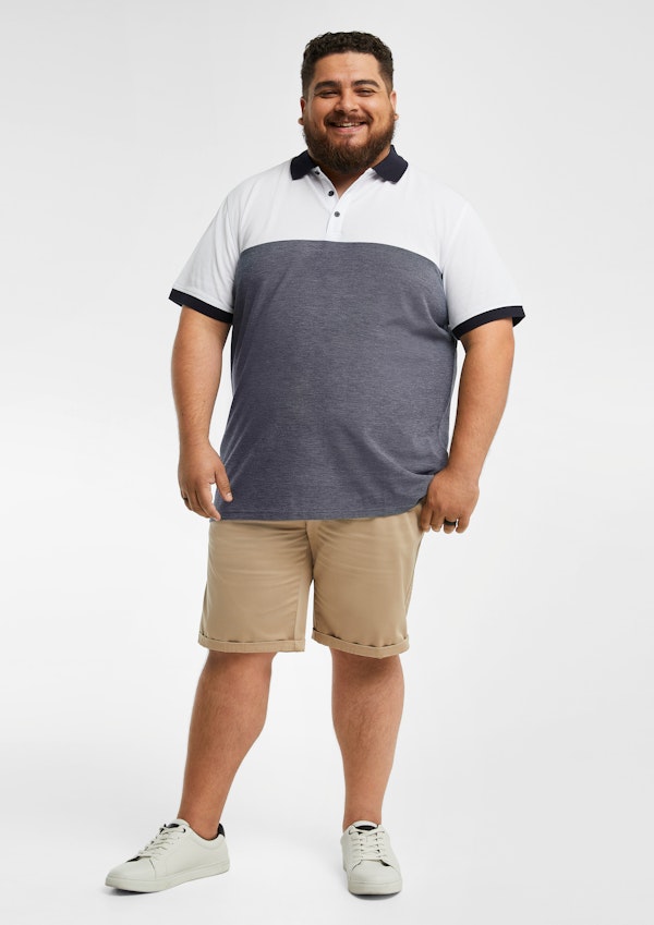 White Benson Colour Block Polo Shirt