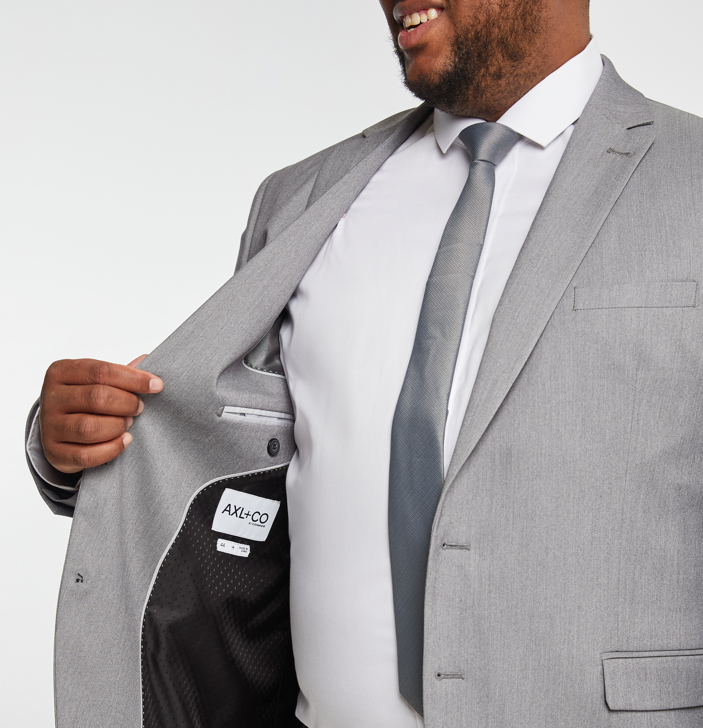 Light Grey Diamond Stretch Suit Jacket