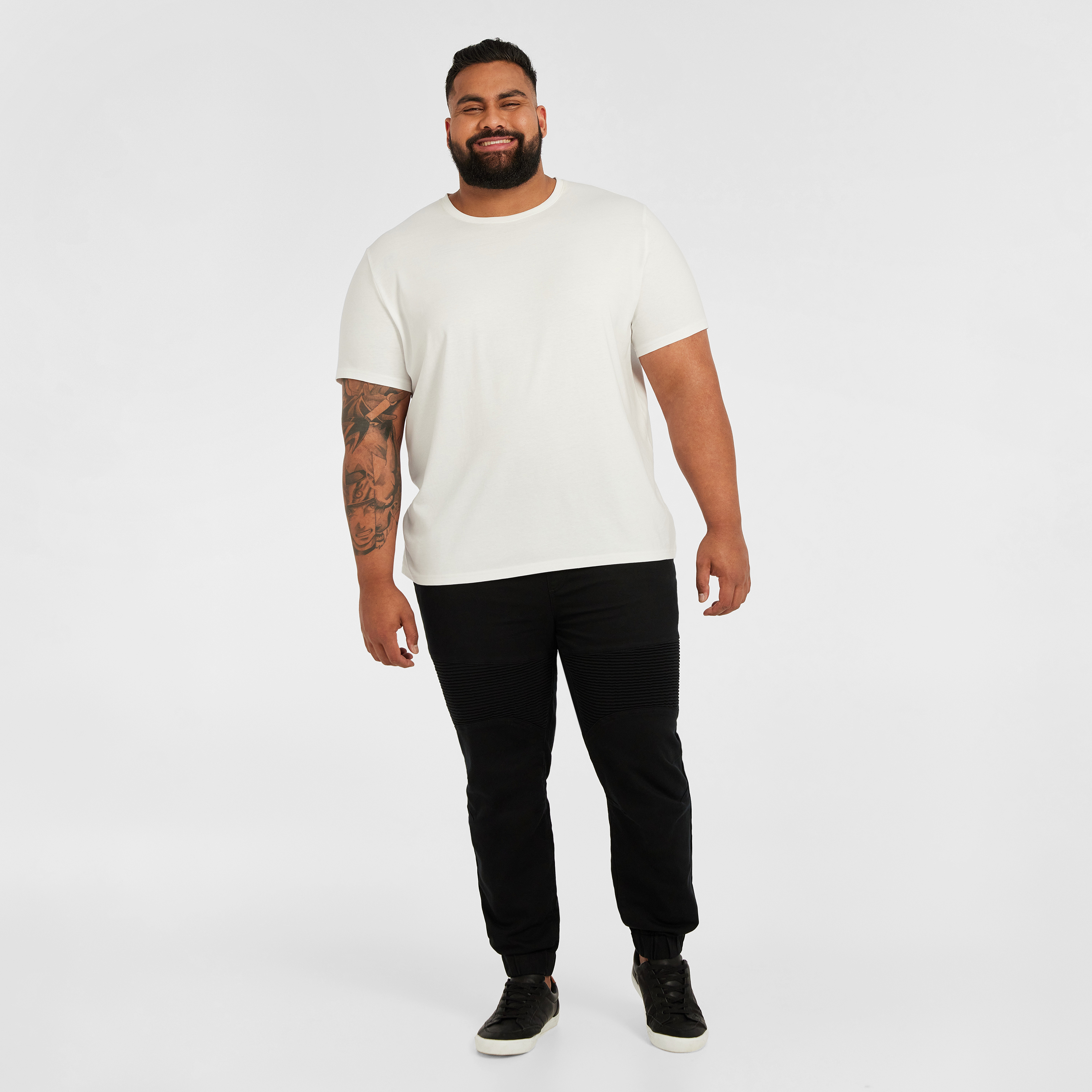 Black Cyber Stretch Cuffed Joggers