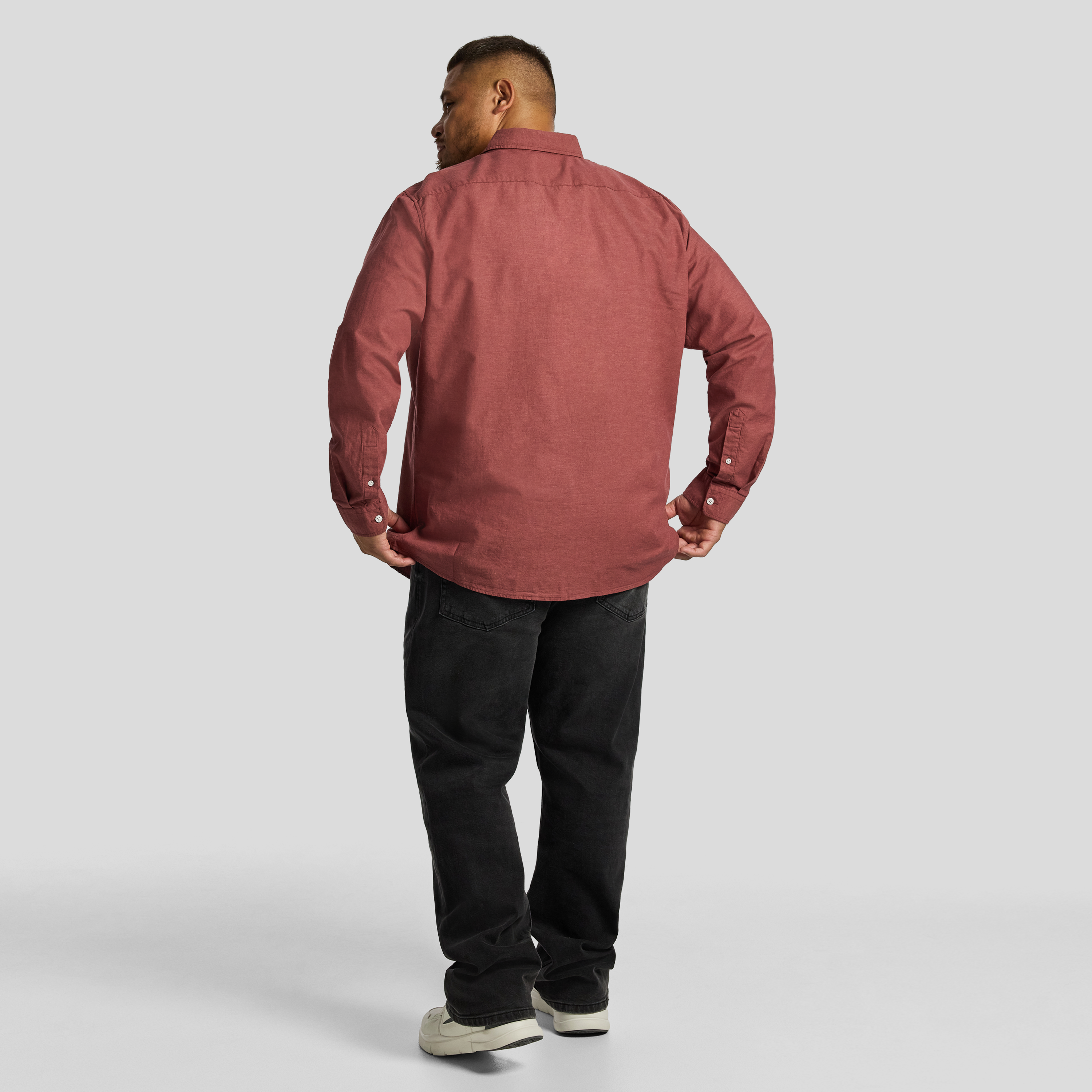 Rust Brown Albany Linen Blend Casual Shirt