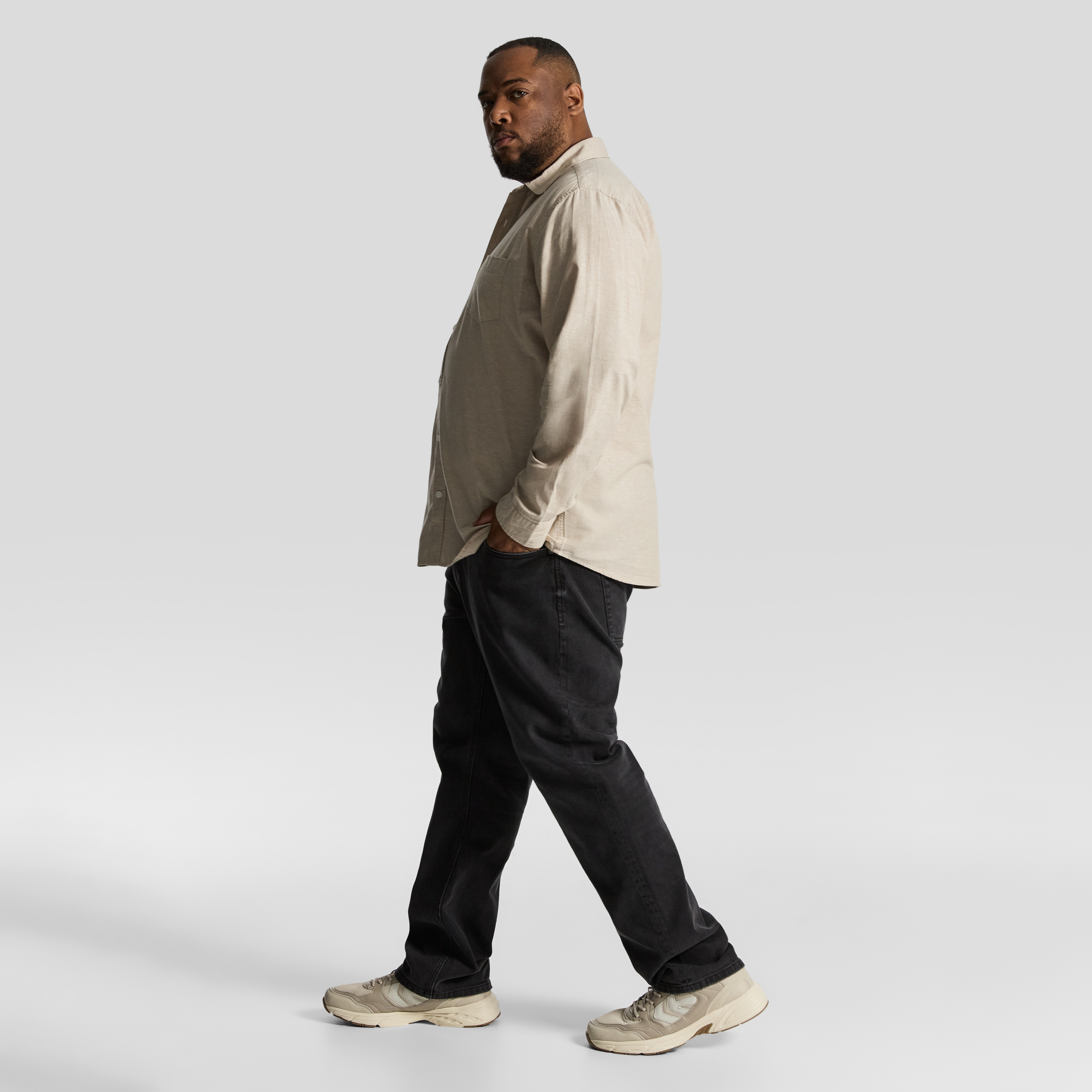 Sand Albany Linen Blend Shirt