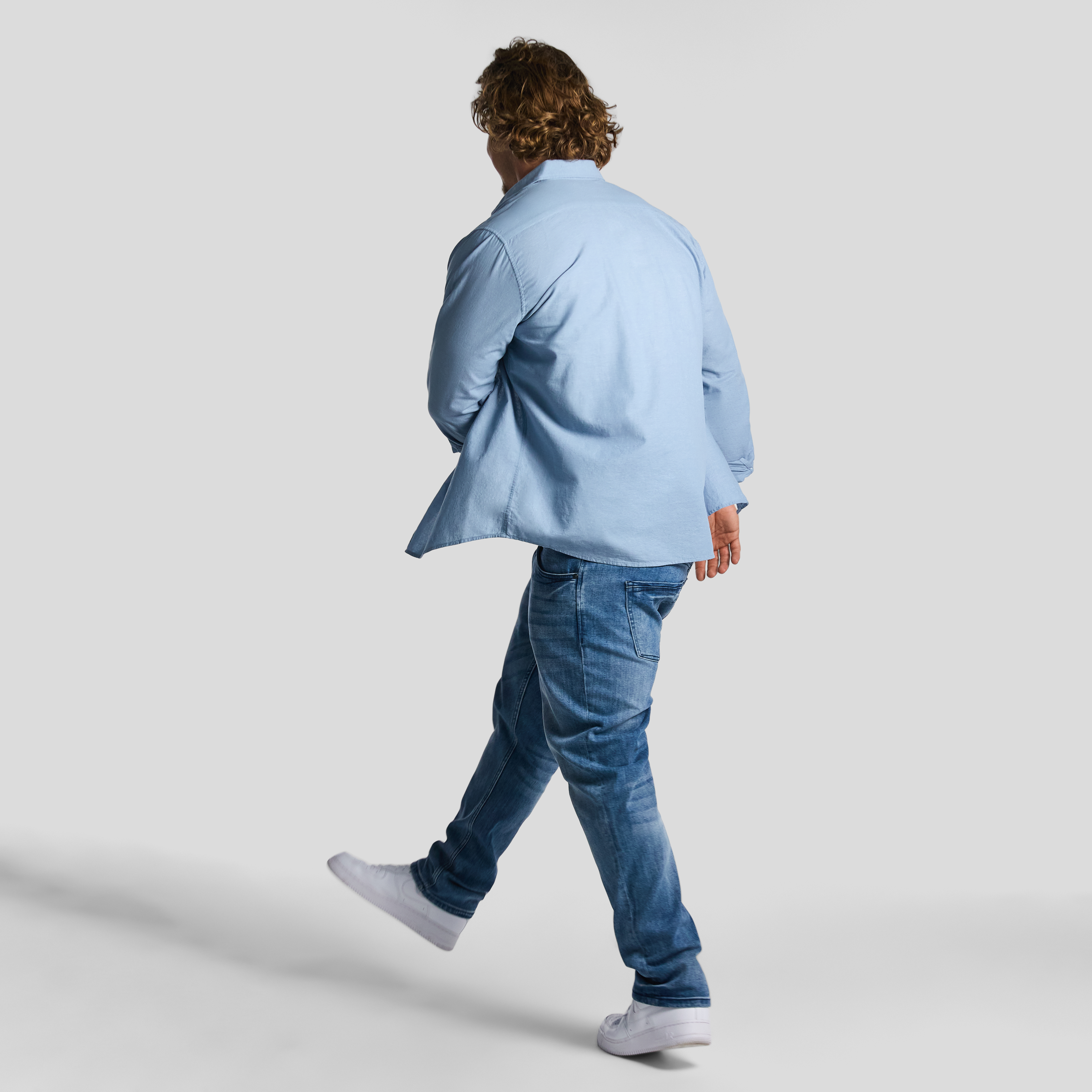 Sky Blue Albany Linen Blend Shirt