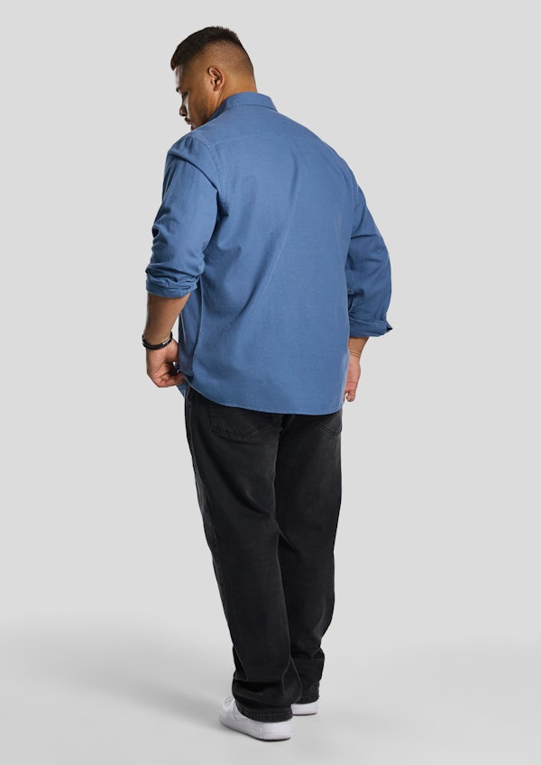 Steel Blue Albany Linen Blend Shirt