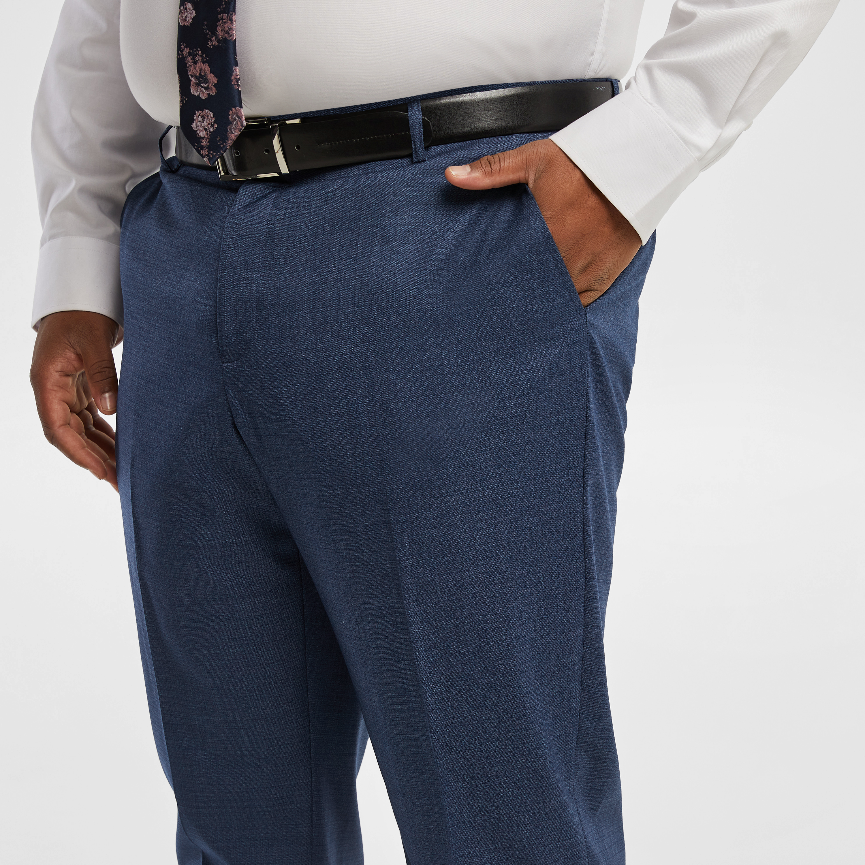 Blue Formosa Textured Dress Pants