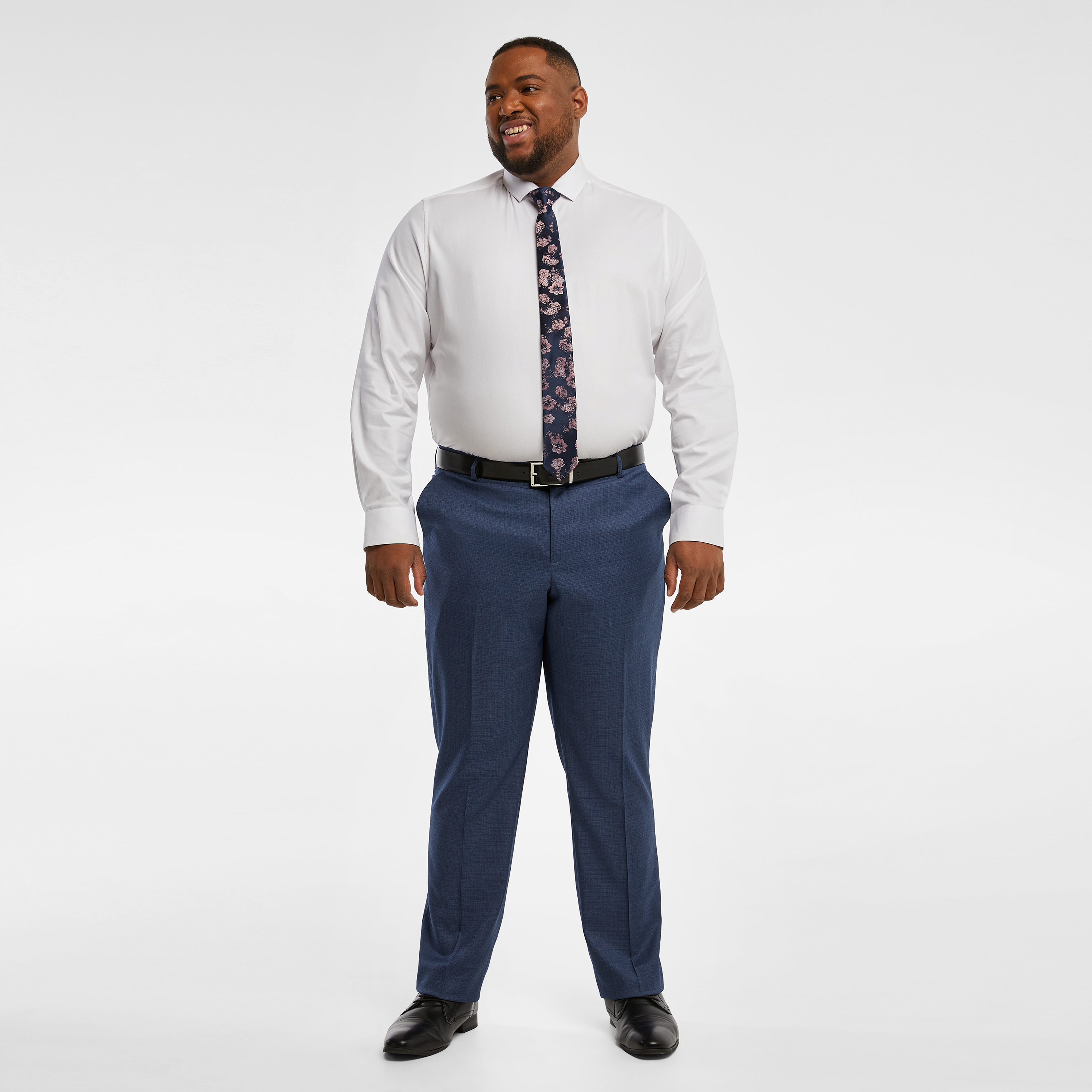 Blue Formosa Textured Dress Pants
