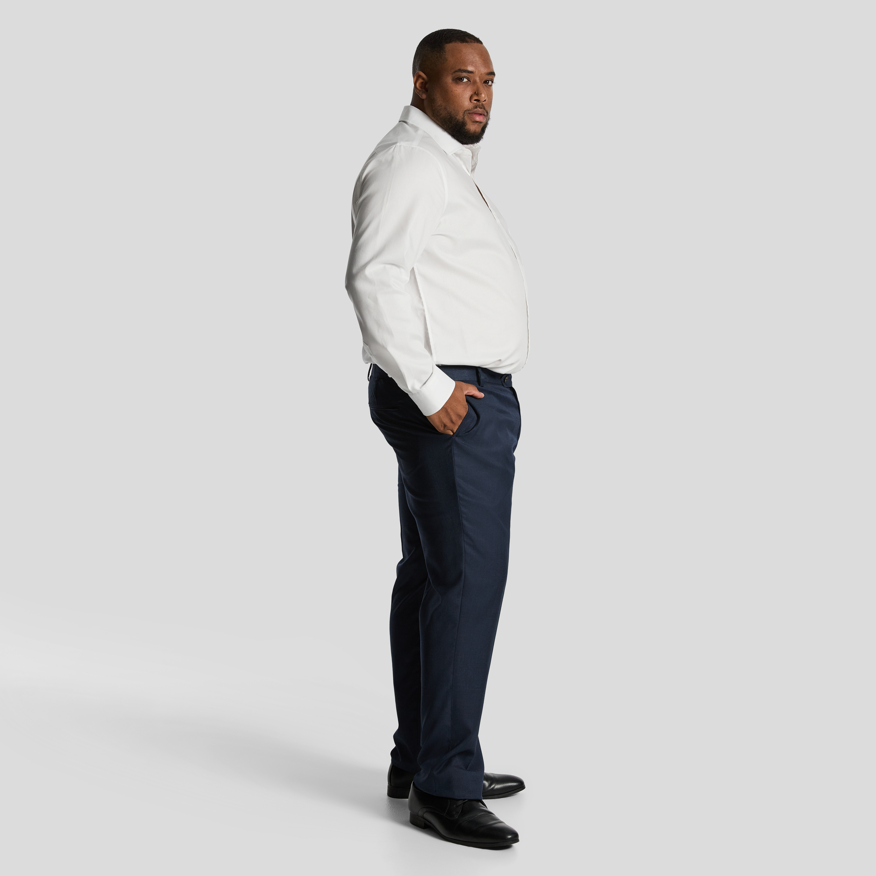 Steel Blue Formosa Textured Dress Pants