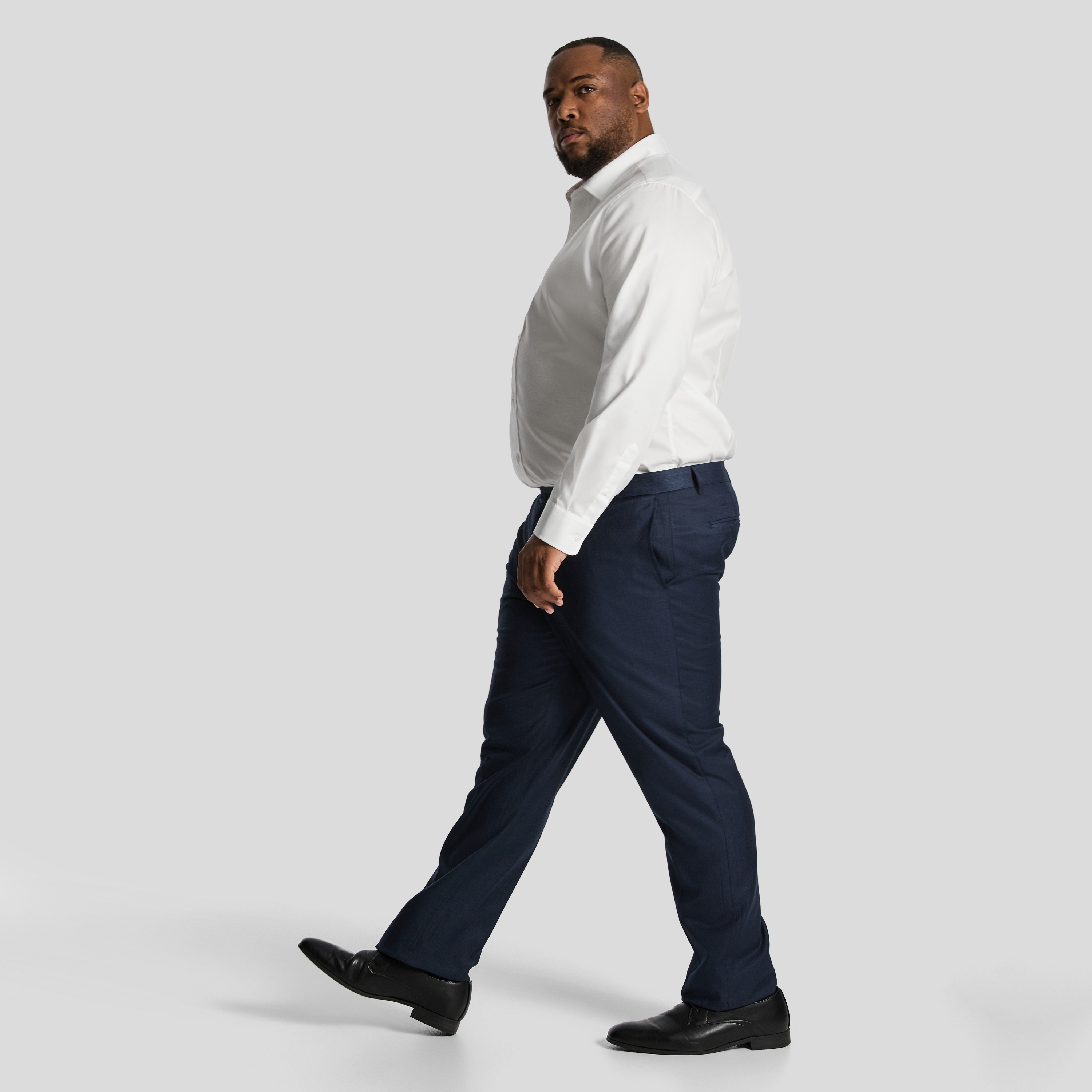 Steel Blue Formosa Textured Dress Pants