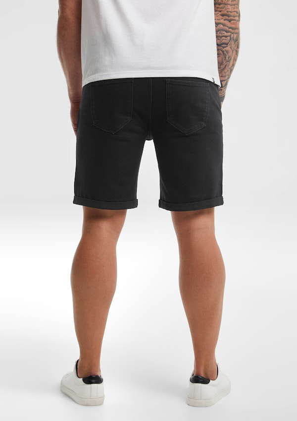 Mens black distressed jean 2025 shorts