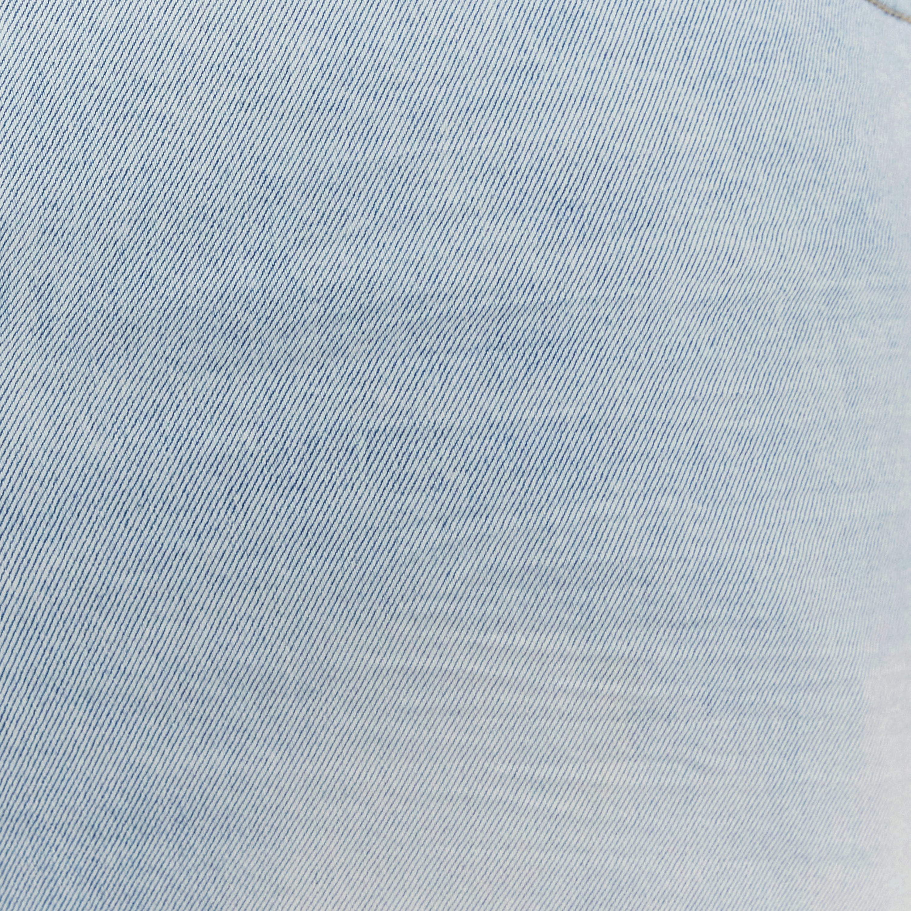 Light Blue Zeb Ripped Denim Shorts