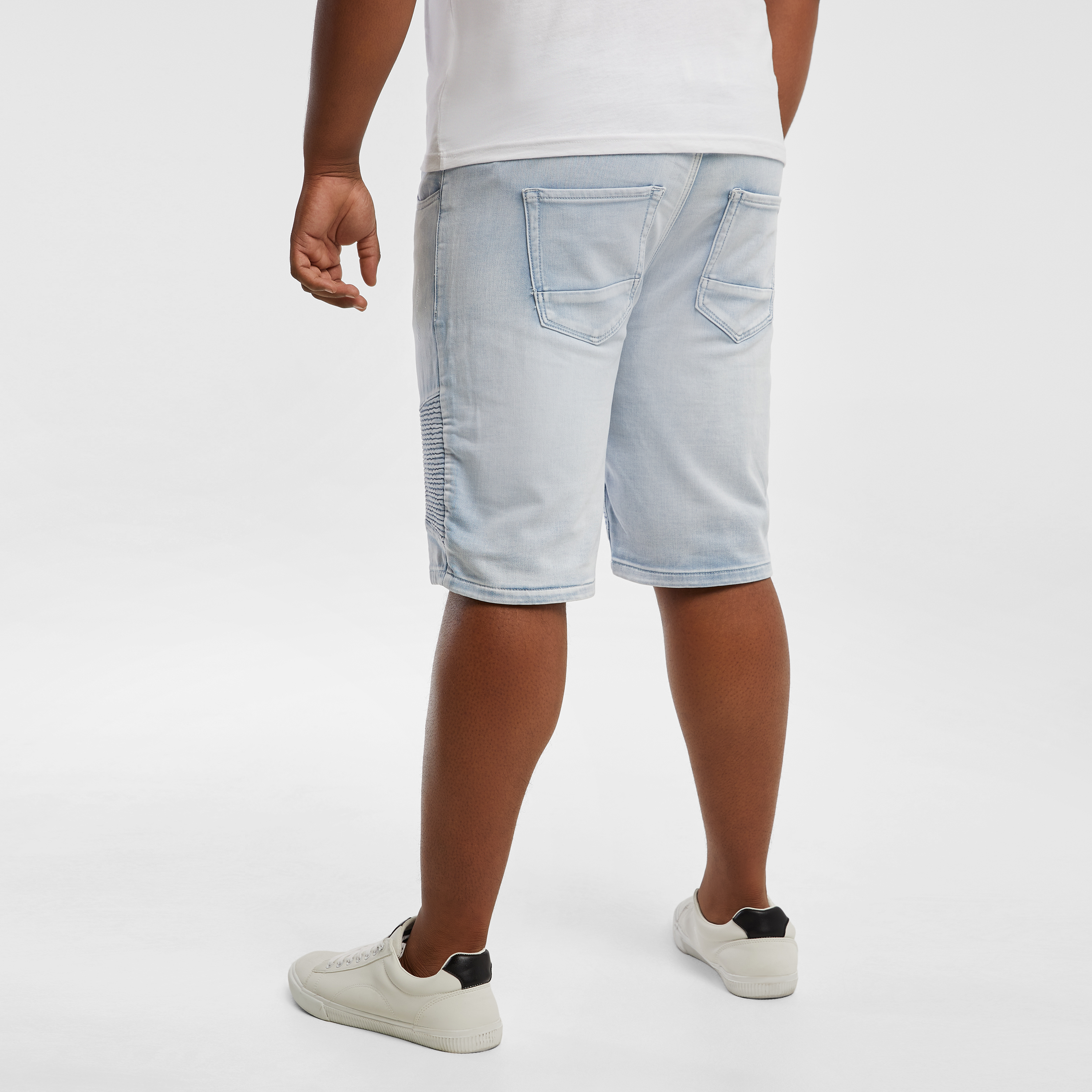 Light Blue Dion Elastic Waist Shorts