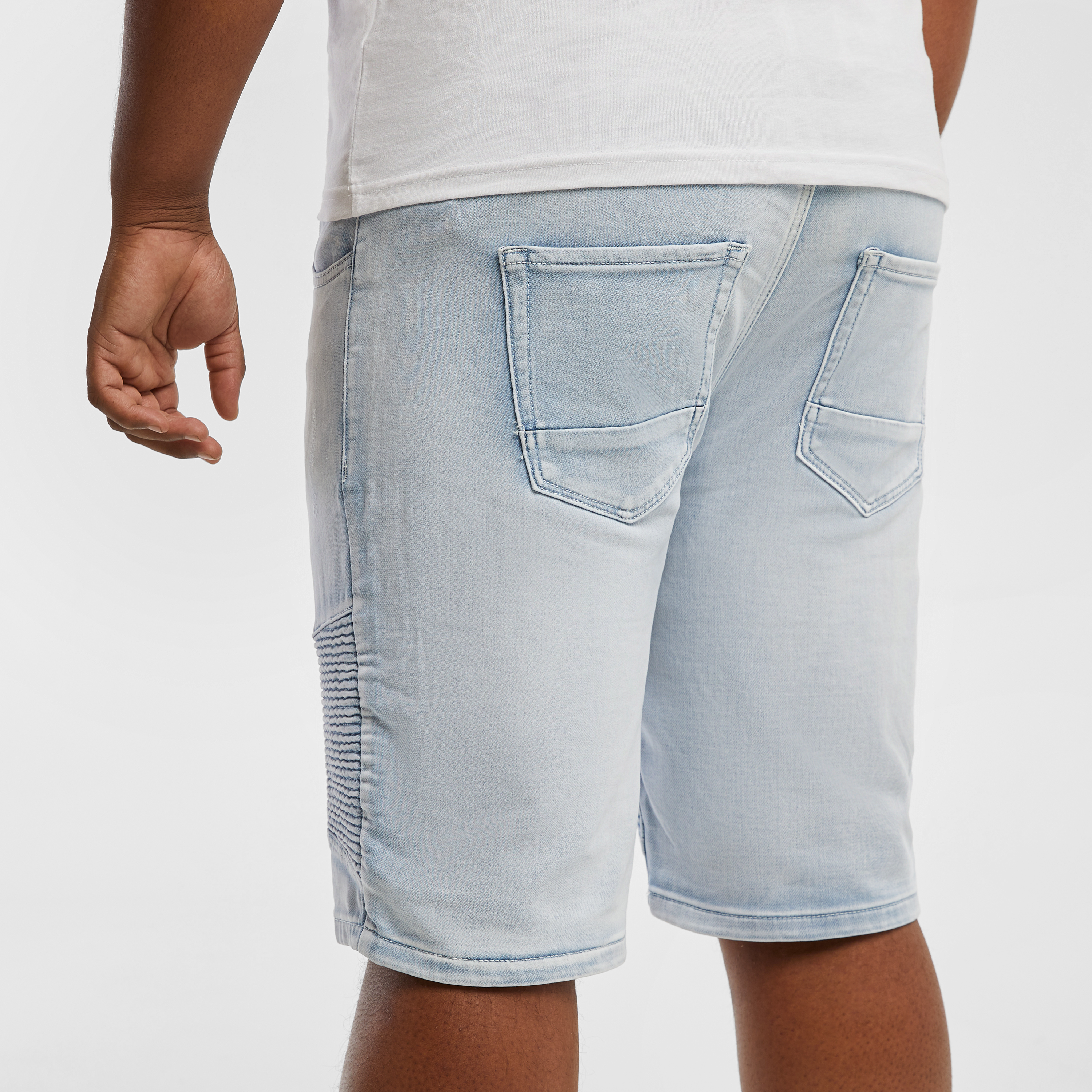 Light Blue Dion Elastic Waist Shorts