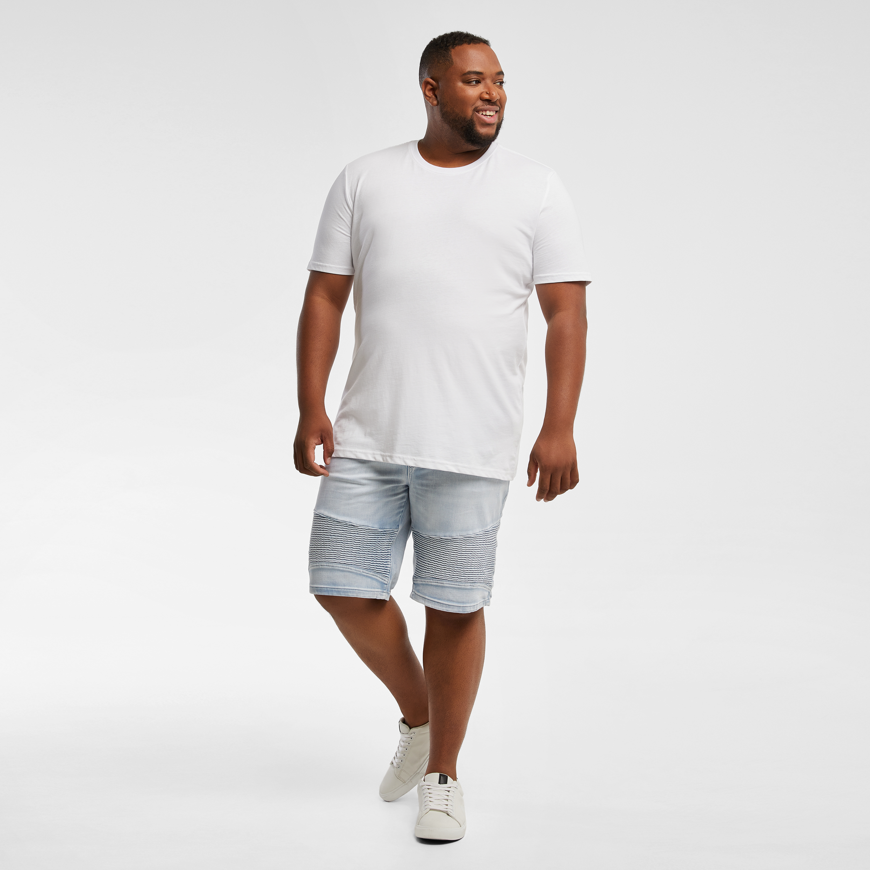 Light Blue Dion Elastic Waist Shorts