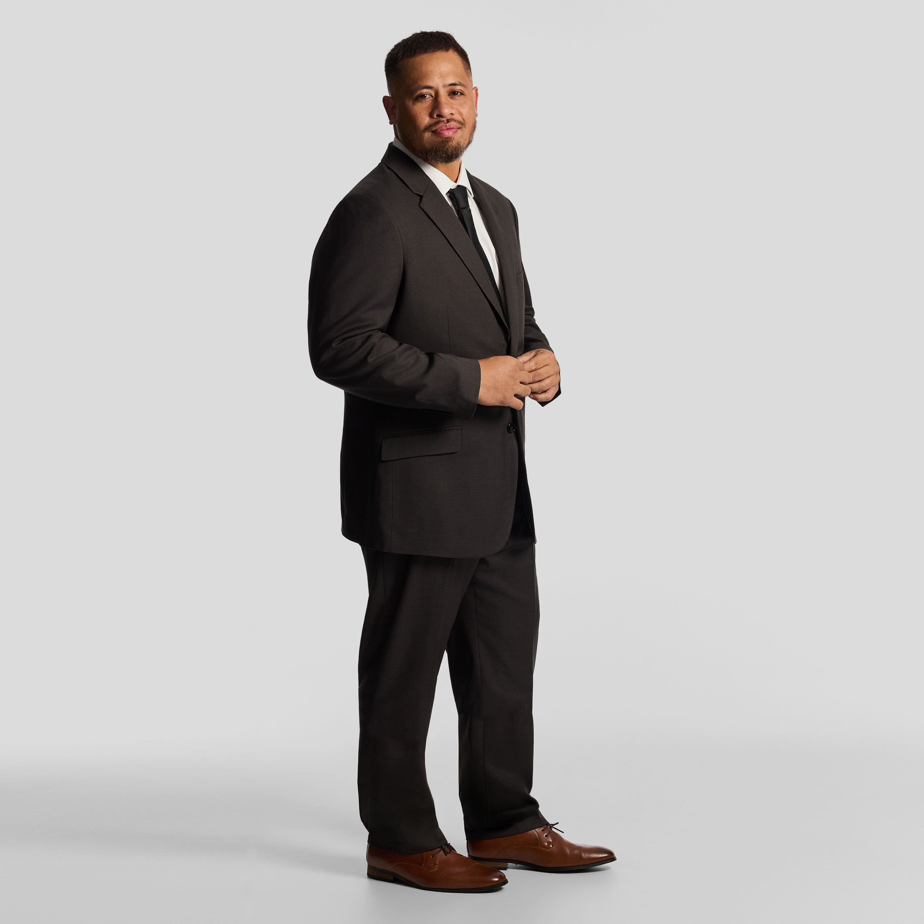 Chocolate Formosa Textured Suit Jacket